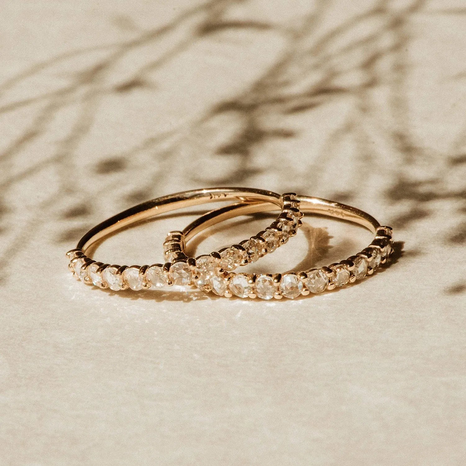 14K Rose Gold Moonglade Ring with White Diamonds | Elegant Dainty Jewelry for Women | Perfect for Weddings, Anniversaries & Special Occasions