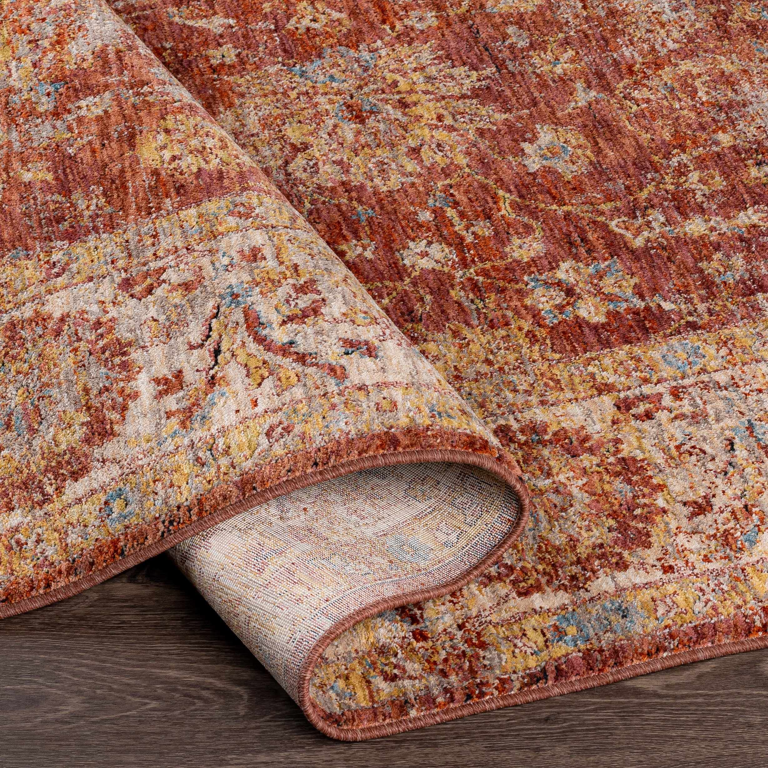 Hauteloom Maniwaki Soft Plush Area Rug for Living Room & Bedroom - Gray, Pink, Red - 2'7