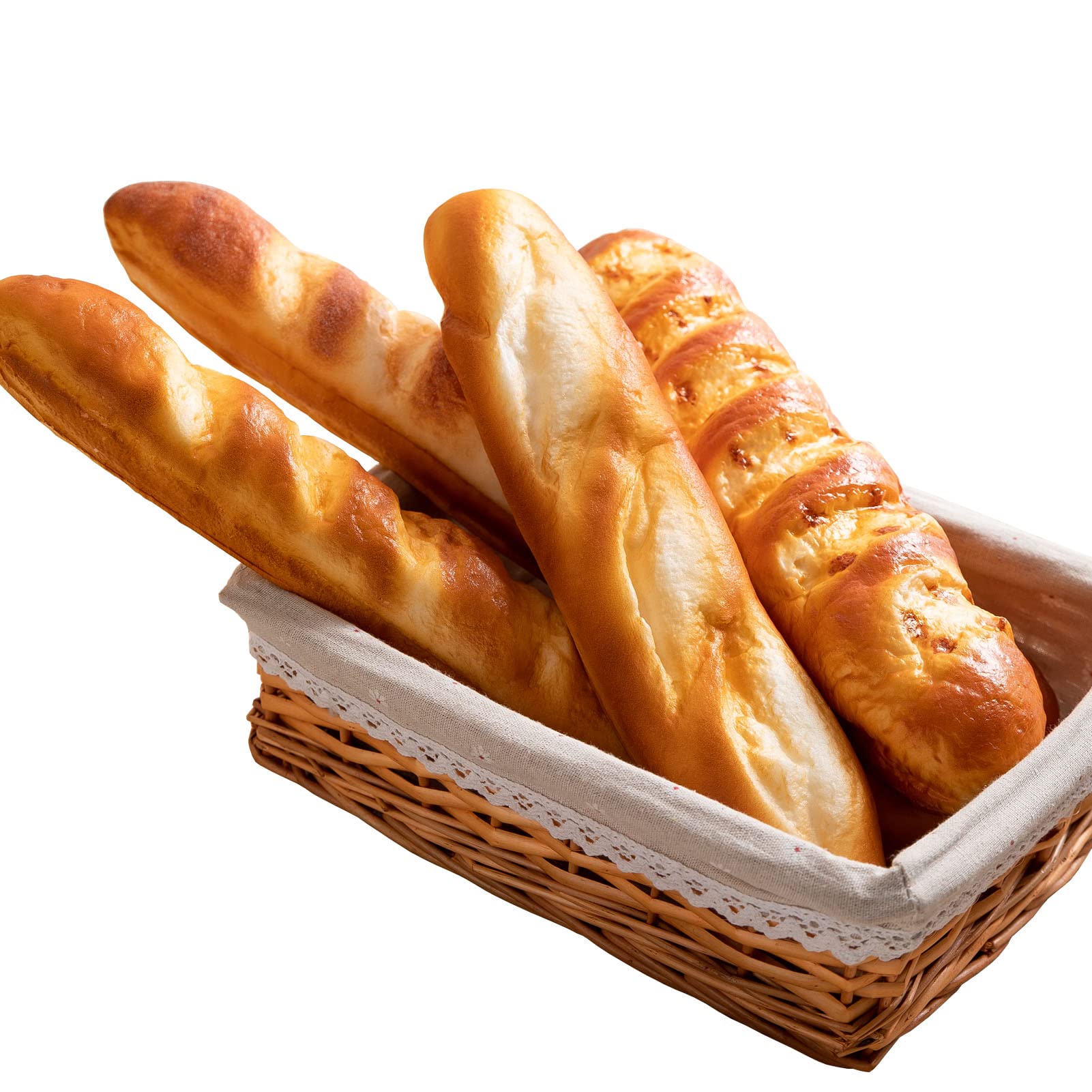 4PCS Realistic Artificial Bread Set - Fake Baguette & Bread Props for Display, Decoration, Photography & Home Decor - Perfect for Kitchen, Bakery, or Restaurant Styling