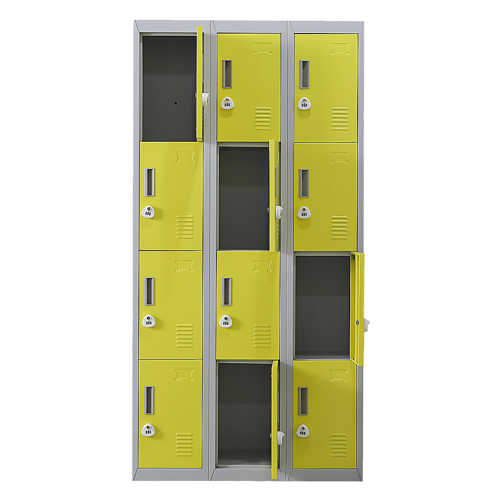 12-Door Locker with 3-Digit Combination Lock - Secure Storage for Office, Gym, Shed, School & Home - Ideal for Personal Belongings, Equipment & Valuables Protection