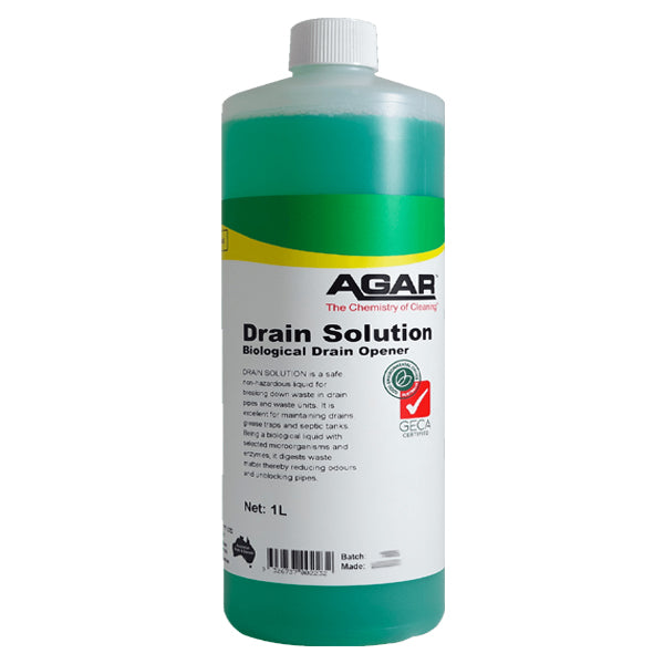 **Eco-Friendly Agar Drain Solution - Powerful Biological Drain Cleaner & Opener for Kitchen, Bathroom & Sink Clogs - Safe for Pipes & Septic Systems**