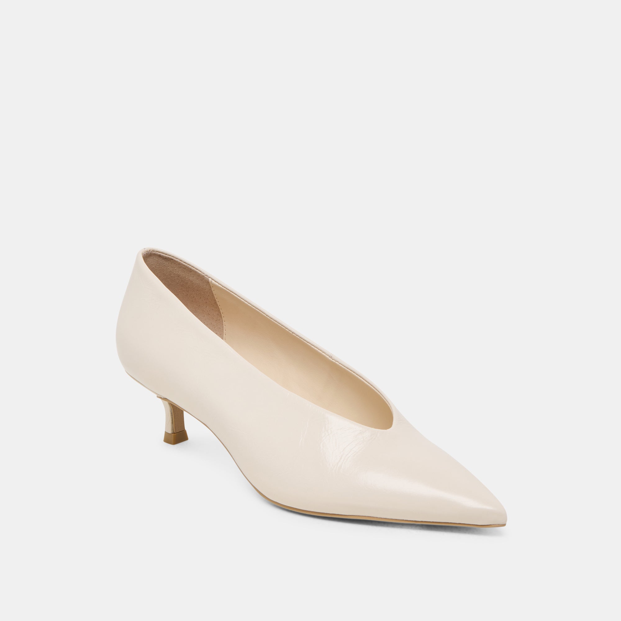 ALWYN Women's High Heels - Bone Crinkle Patent Leather Pumps for Party, Wedding & Evening Wear - Stylish Pointed Toe Dress Shoes for Women