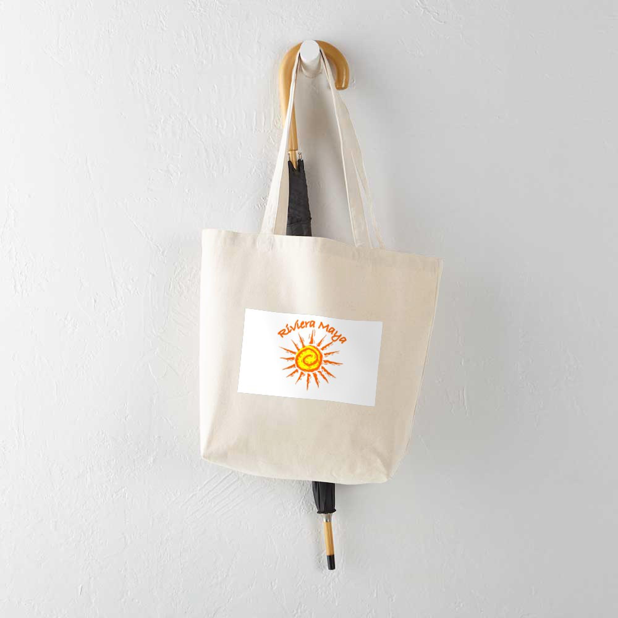 Riviera Maya Mexico Tote Bag - Natural Canvas Reusable Shopping Bag for Beach, Grocery & Travel | Eco-Friendly Cotton Carryall