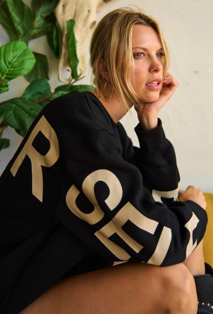 Be Yourself Oversized Sweatshirt - Black | Cozy Unisex Pullover Hoodie | Perfect for Casual Wear, Lounge & Street Style