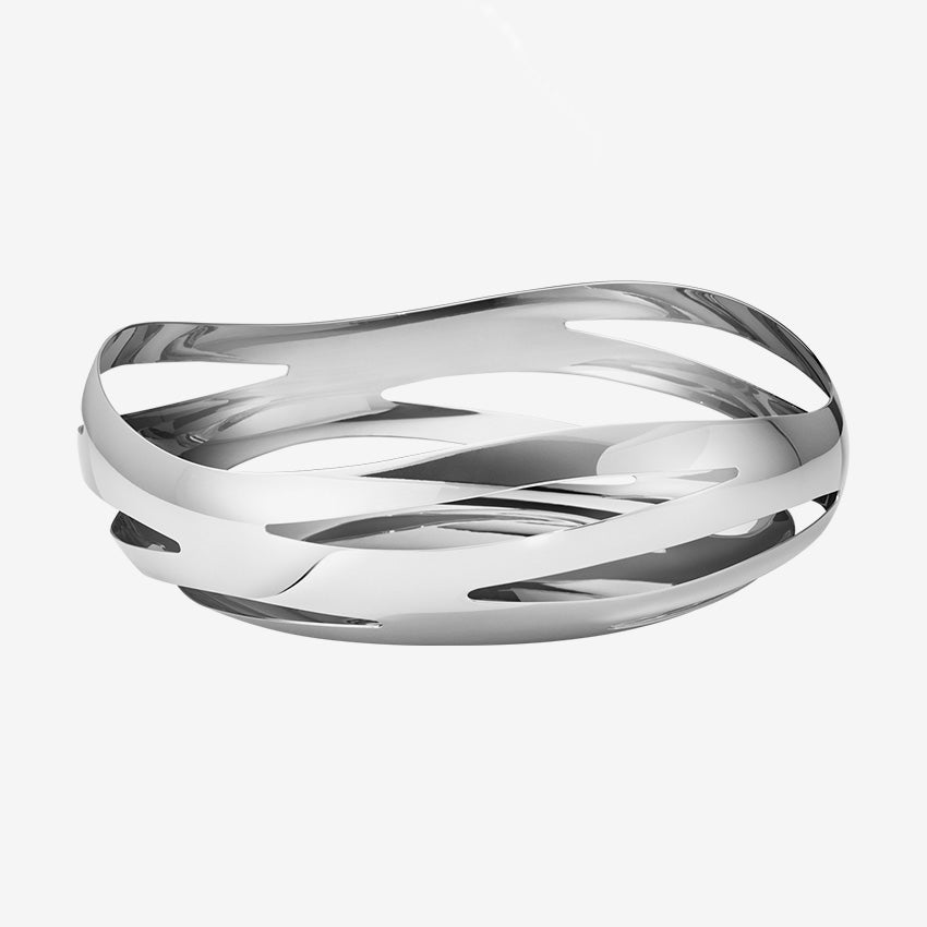 Georg Jensen Cobra Bread Basket - Elegant Stainless Steel Serving Tray for Bread, Pastries & Fruits - Perfect for Dining Tables, Kitchen Countertops & Entertaining Guests