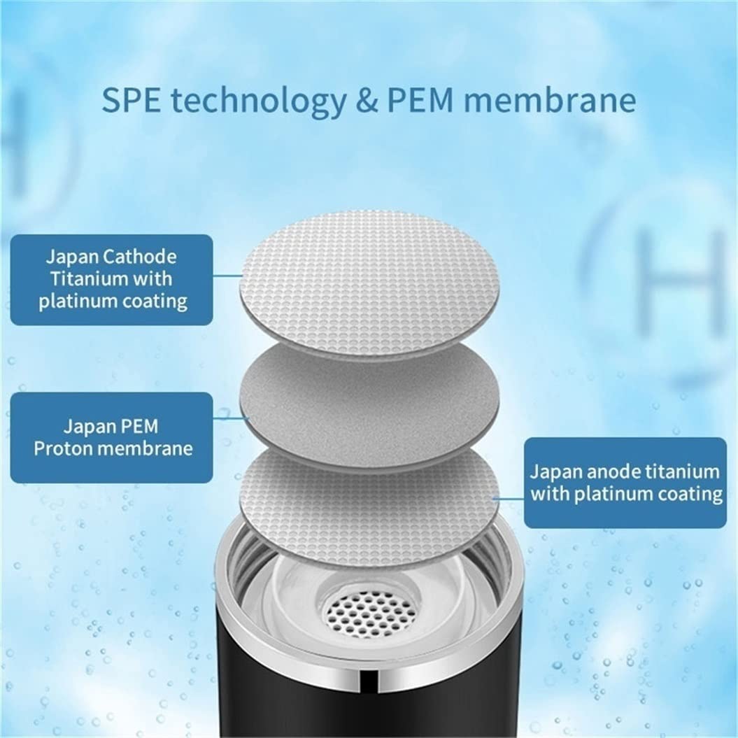 Premium Rechargeable Hydrogen Water Bottle with SPE PEM Technology - Portable Hydrogen Generator & Ionizer for Healthy Hydration - Includes Inhaler Adapter (Blue) - Perfect for Gym, Travel & Daily Detox