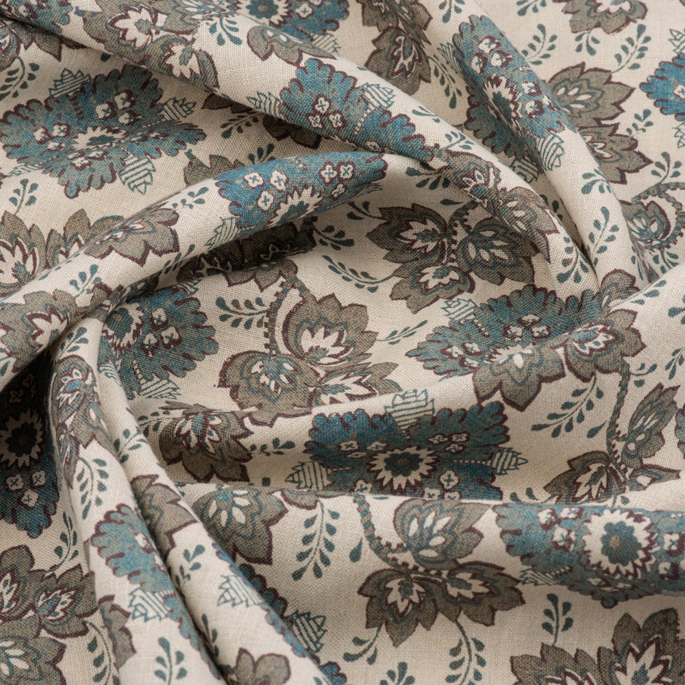 Premium Vintage Blue Linen Fabric - Soft & Breathable for Clothing, Curtains & Home Decor | Perfect for DIY Sewing Projects & Boho Chic Style