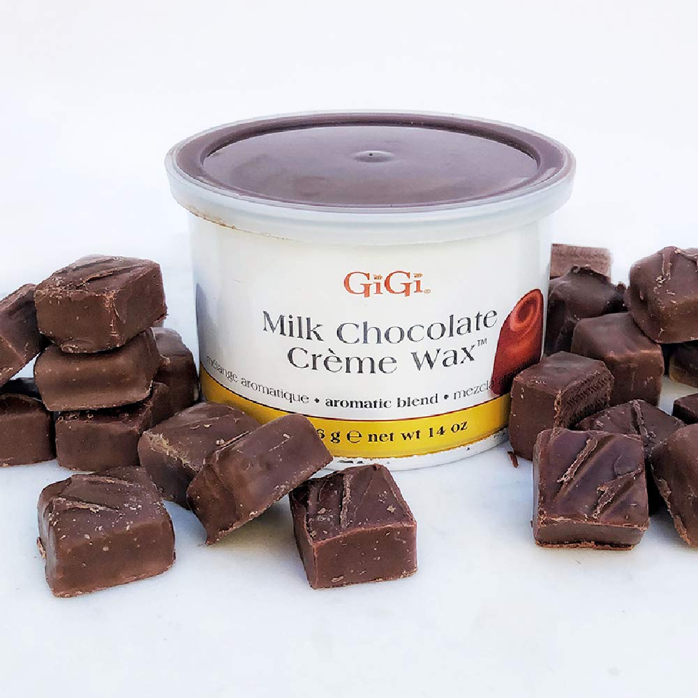 GiGi Milk Chocolate Crème Hair Removal Wax - 14 oz Soft Wax for Coarse & Resistant Hair with Cocoa Seed Extract | At-Home Waxing for Legs, Arms, Bikini & Face | Painless Hair Removal for Smooth Skin