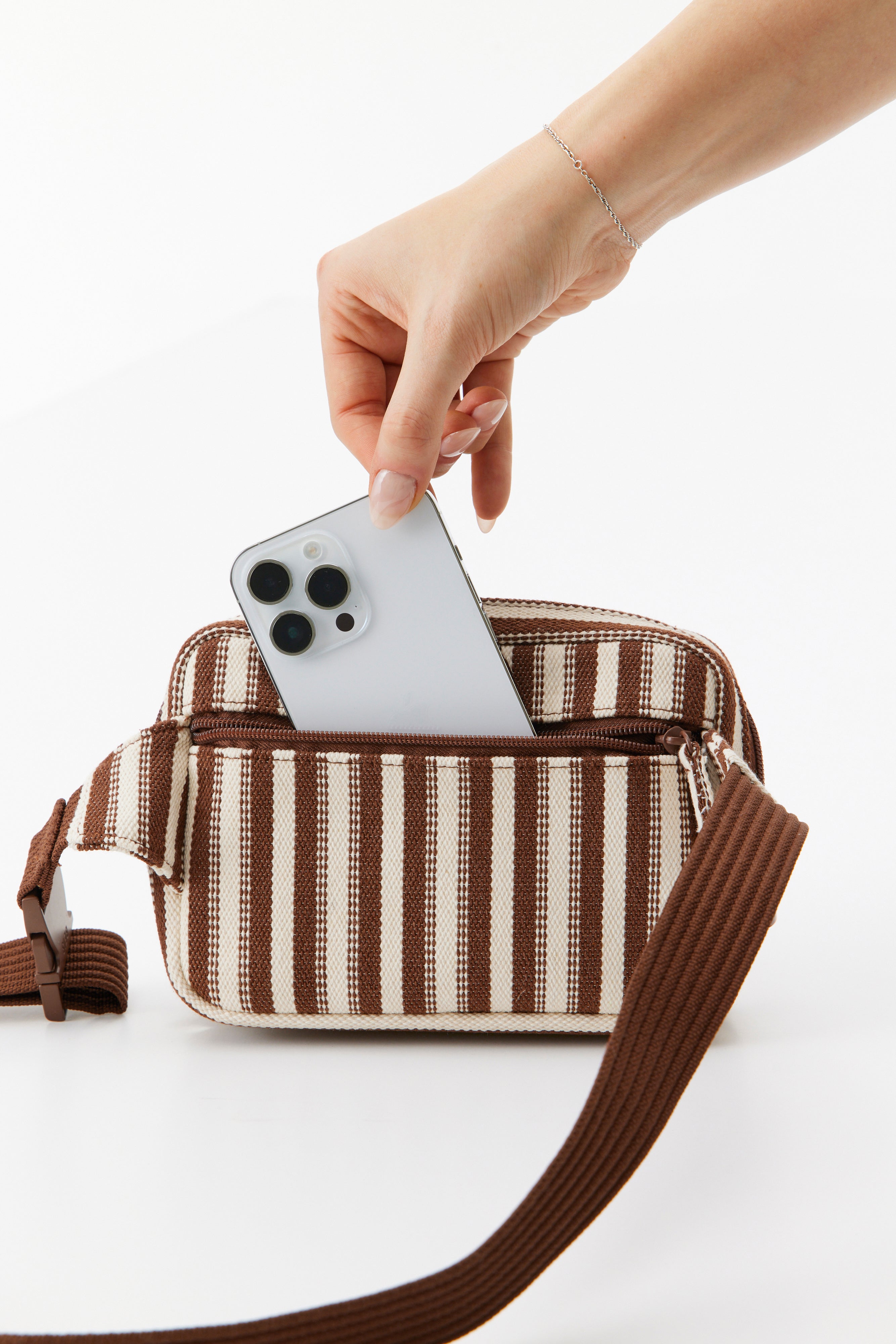 Maple Stripe Belt Bag - Stylish & Comfortable Waist Pack for Travel, Hiking, and Everyday Use