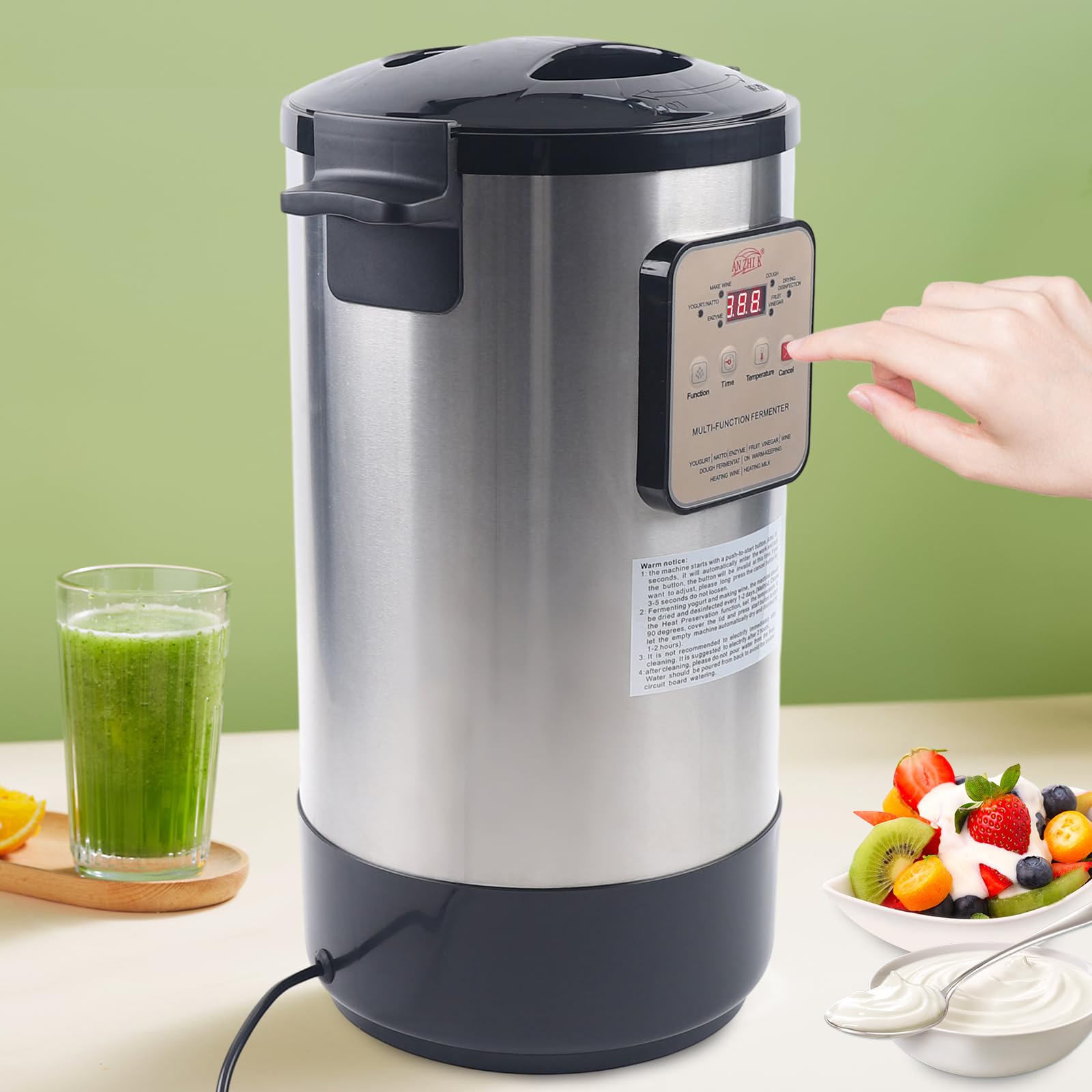 12L Commercial Fermentation Machine - Automatic Yogurt Maker with Temperature Control for Yogurt, Rice Wine & Fruit Vinegar | Perfect for Home Brewing, Bakery & Restaurant Use