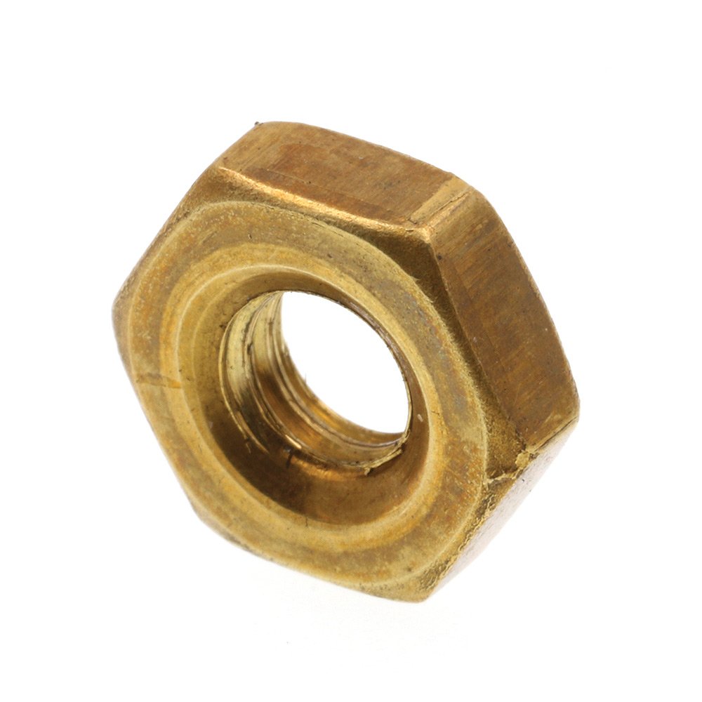 Prime-Line 9074382 #12-24 Solid Brass Machine Screw Hex Nuts (50-Pack) - Durable Fasteners for Furniture, Electronics & DIY Projects