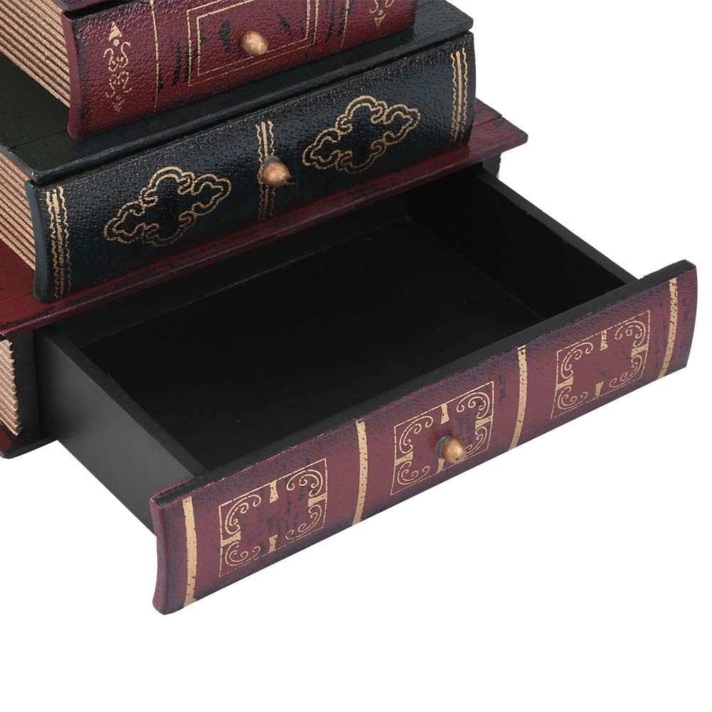 YUYTE Book-Shaped Jewelry Storage Box - Fashionable Jewelry Organizer with Drawers & Trays for Necklaces, Rings, Earrings - Perfect for Bedroom, Vanity & Travel Accessory Organization