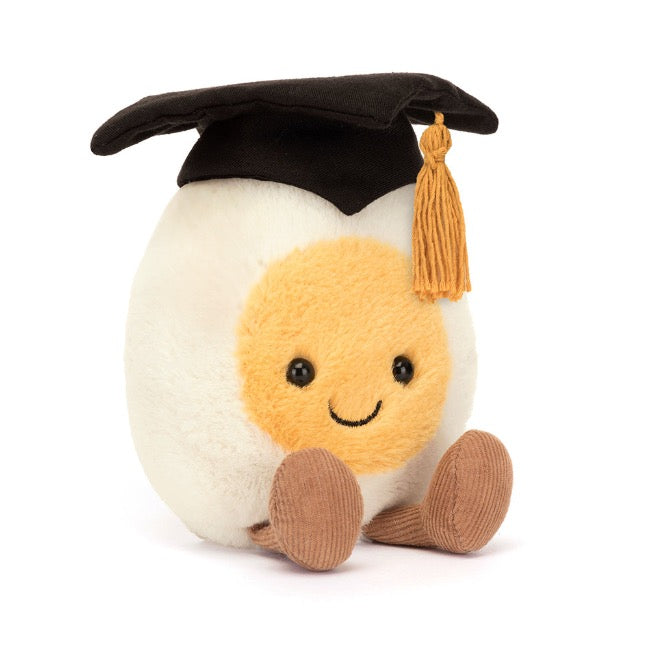 Jellycat Amuseable Boiled Egg Plush Toy - Cute Graduation Gift for Students, Teachers & Friends - Perfect for Celebrations, Decorations & Stress Relief