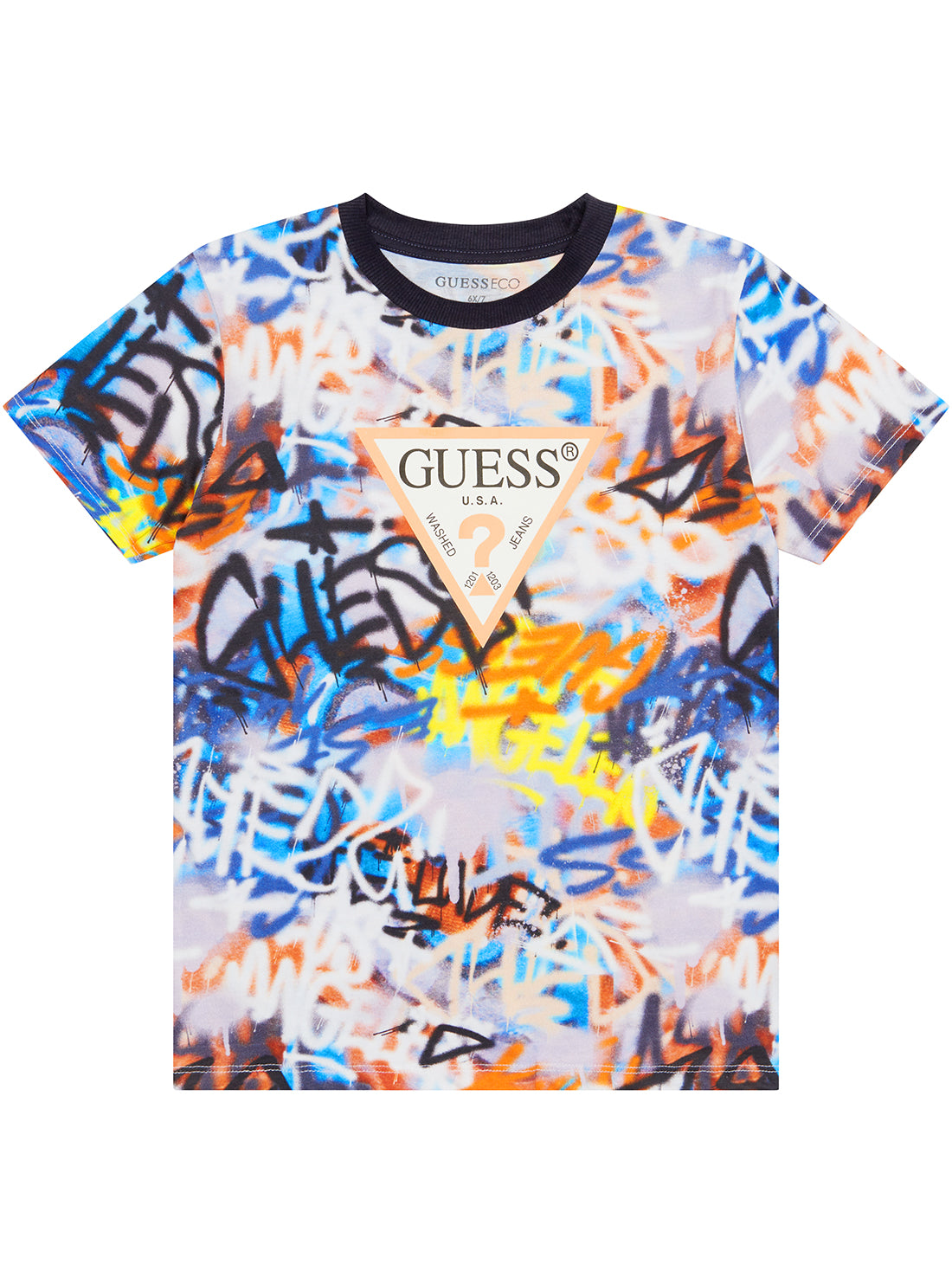 Graffiti Print Short Sleeve T-Shirt for Men & Women - Trendy Graphic Tee for Casual Wear, Street Style, and Summer Outfits (Sizes 2-7)