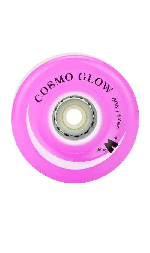 Moxi Cosmo Glow Wheels - Purple Haze (Pack of 4) | LED Light Up Roller Skate Wheels for Night Skating, Rink Parties & Outdoor Fun