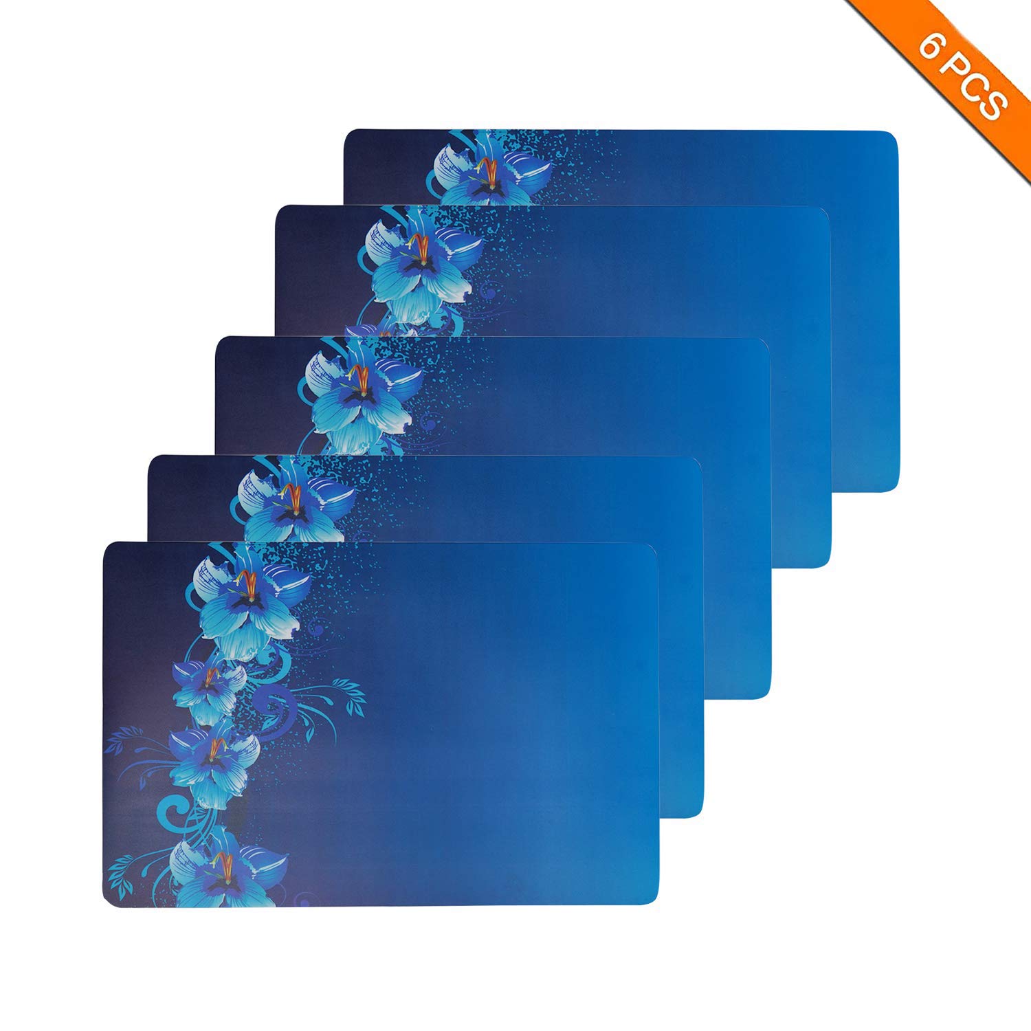 Premium PVC Printed Placemats Set of 6 - Waterproof Table Mats for Dining, Kitchen, Fridge & Multipurpose Use (43x28cm) - Ideal for Home Decor, Parties & Daily Dining Protection