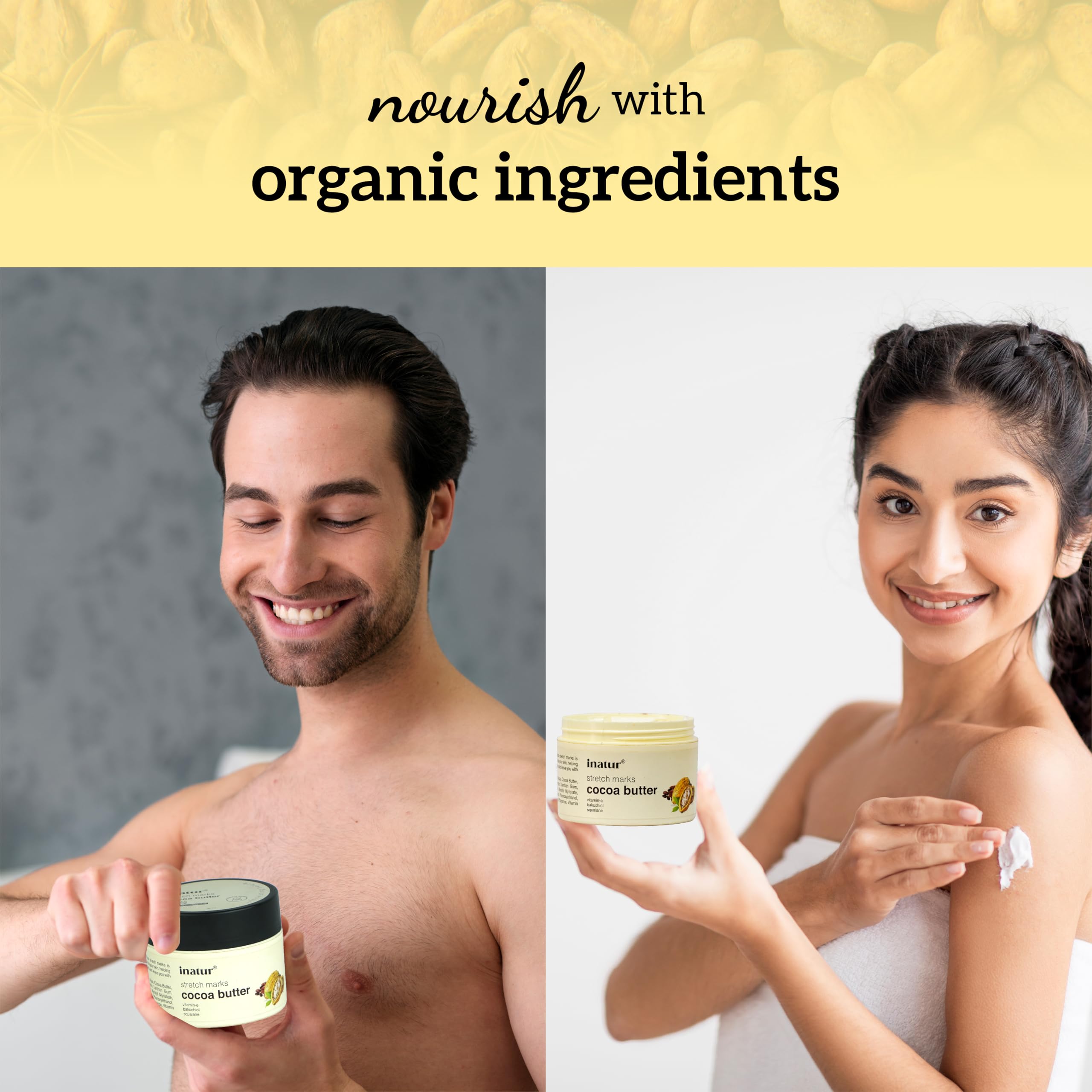 **inatur Cocoa Body Butter 200g - Deep Hydrating Cocoa Butter Cream for Dry & Rough Skin | Ultra-Nourishing Body Moisturizer for Smooth & Soft Skin | Perfect for Daily Use, Massage & Post-Shave Care**