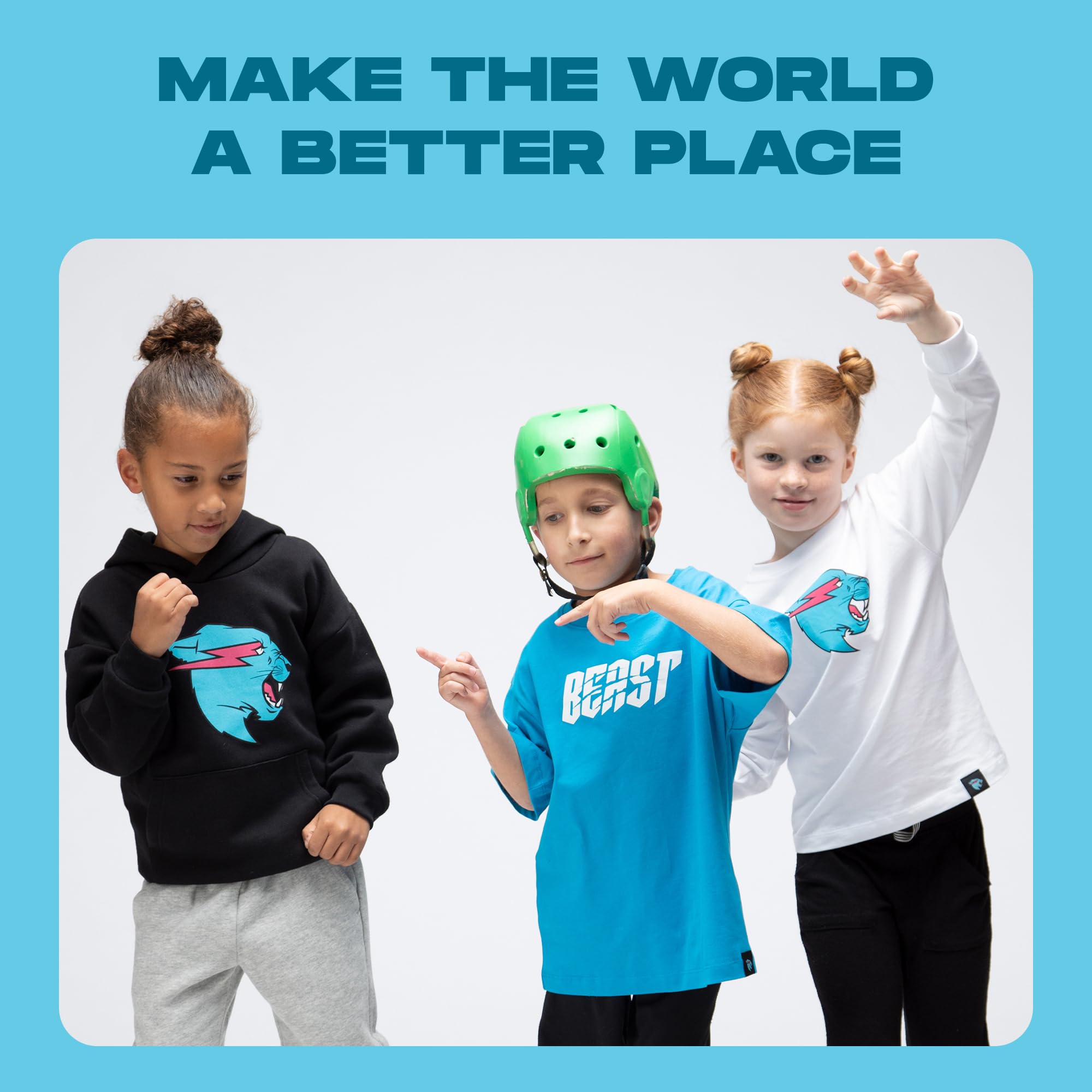 MrBeast Graphic Kids Hoodie - Soft Brushed Fleece Pullover with Logo for Boys & Girls | Cozy Winter Wear, Playdates & School Outfits