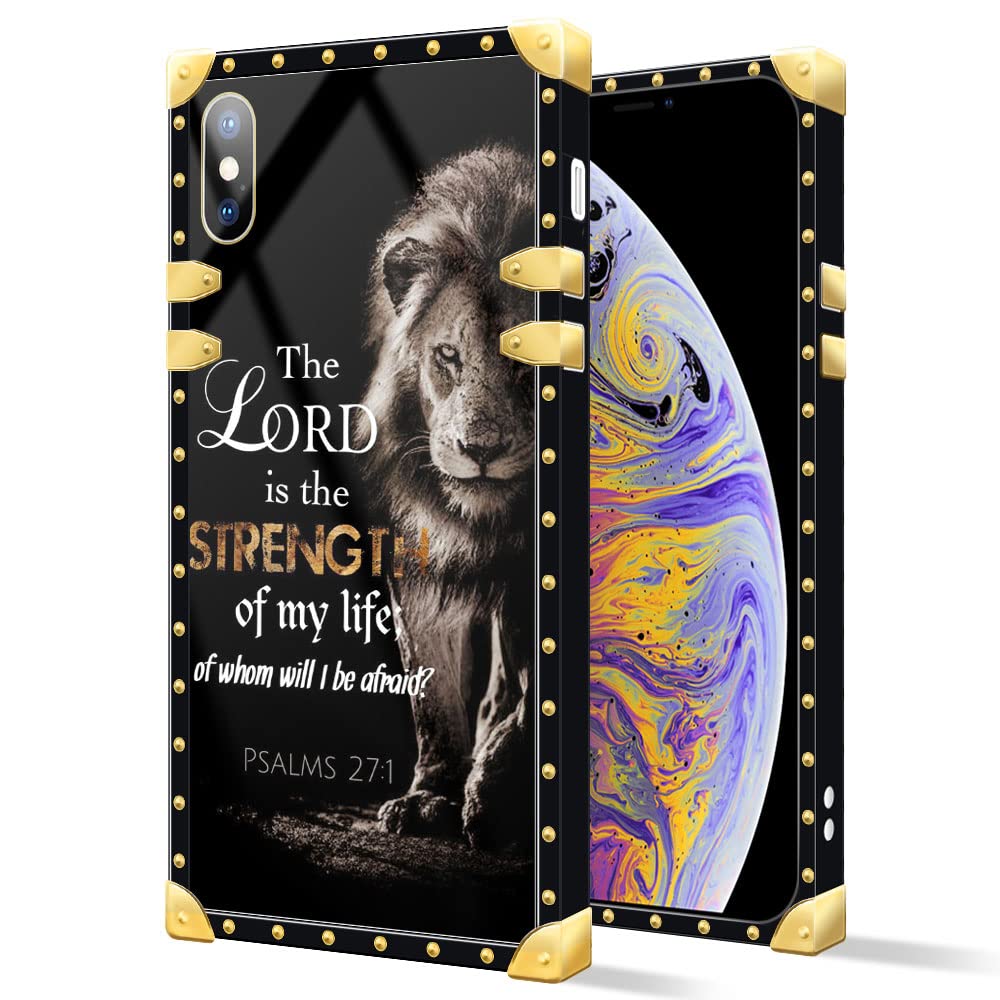 DAIZAG Luxury Bible Scripture Lion iPhone XR Case - Elegant Metal Decorated Soft TPU Cover for Women & Girls, Classic Retro Design | Perfect for Church, Daily Use & Gift Giving