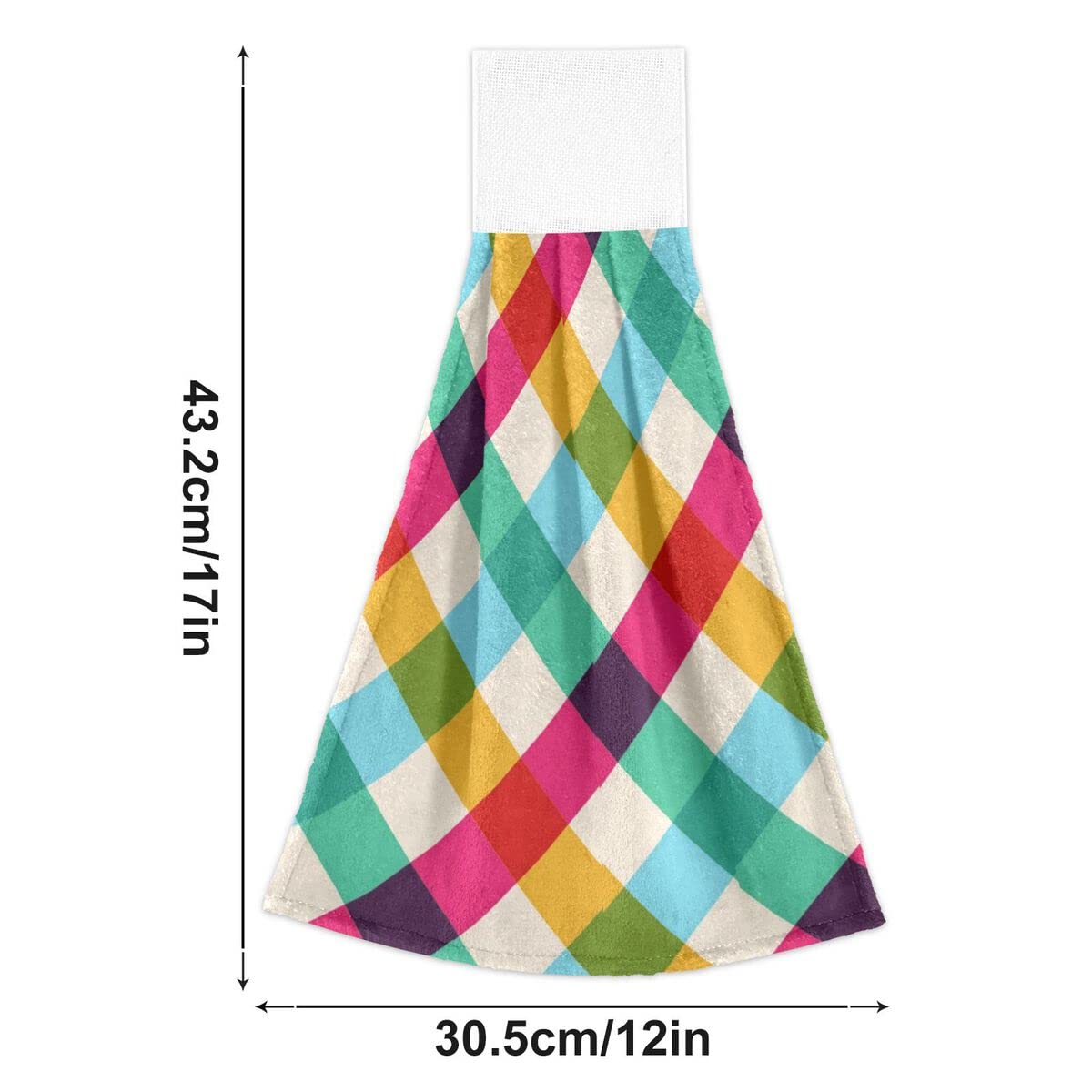 Giwawa Mid-Century Modern Geometric Pattern Yellow & Teal Hand Towel - Super Soft, Absorbent, Reusable - Perfect for Kitchen, Bathroom, Bar & Tea Towel - Washable Decorative Cloth for Home Decor