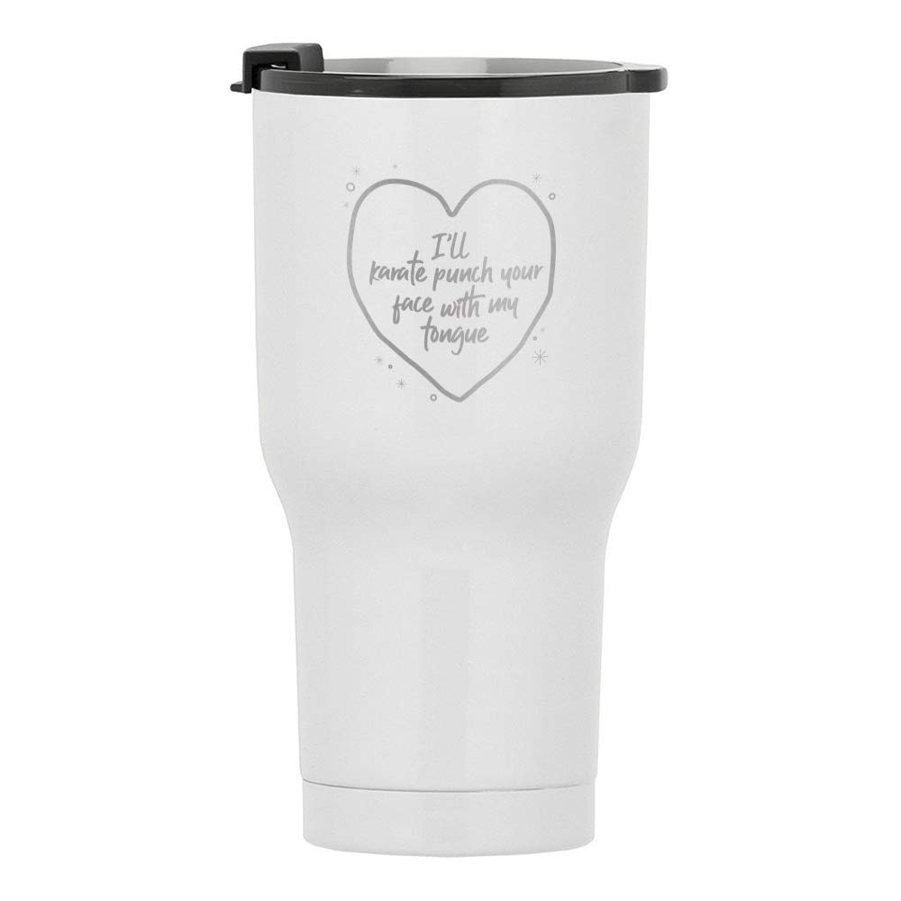 NBC Parks and Recreation Karate Punch Insulated Tumbler - 20oz Stainless Steel Travel Mug with Lid - Perfect for Coffee, Tea & Cold Drinks - Great Gift for Fans & Office Use