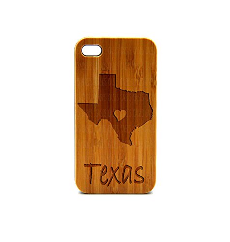 Premium Real Wood iPhone 5c Case - Texas Map & Eyes Design - Durable Wooden Phone Cover for iPhone 5c - Perfect for Outdoor Adventures, Travel & Daily Protection