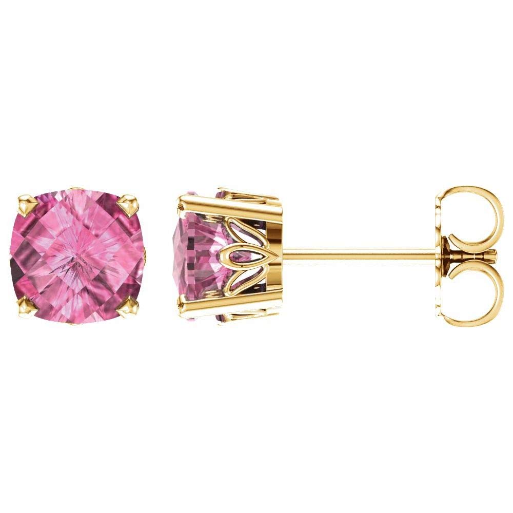 Pink Topaz Stud Earrings for Women – Genuine Gemstone Jewelry Gift for Birthday, Anniversary & Valentine's Day | Everyday Wear & Special Occasions