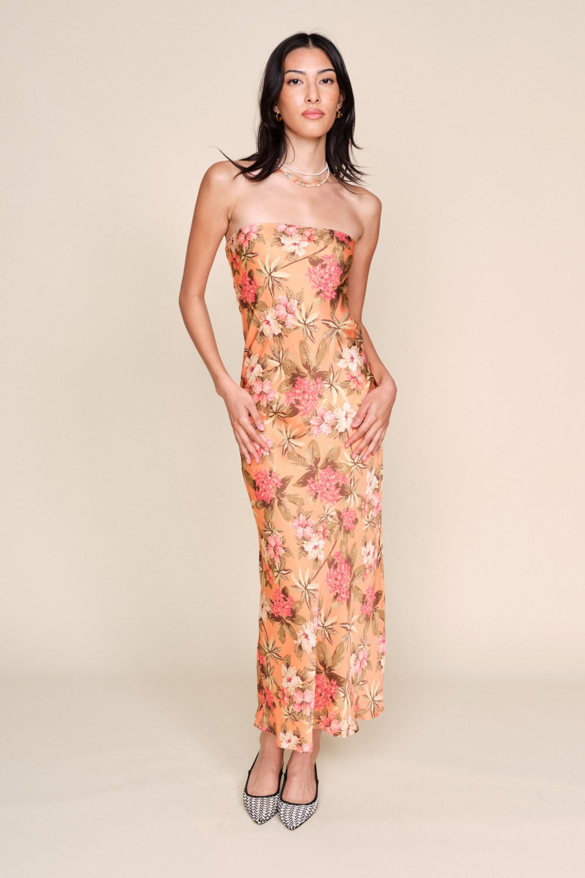 Adeline Floral Print Summer Dress for Women - Elegant & Comfortable A-Line Dress for Beach, Party & Casual Wear