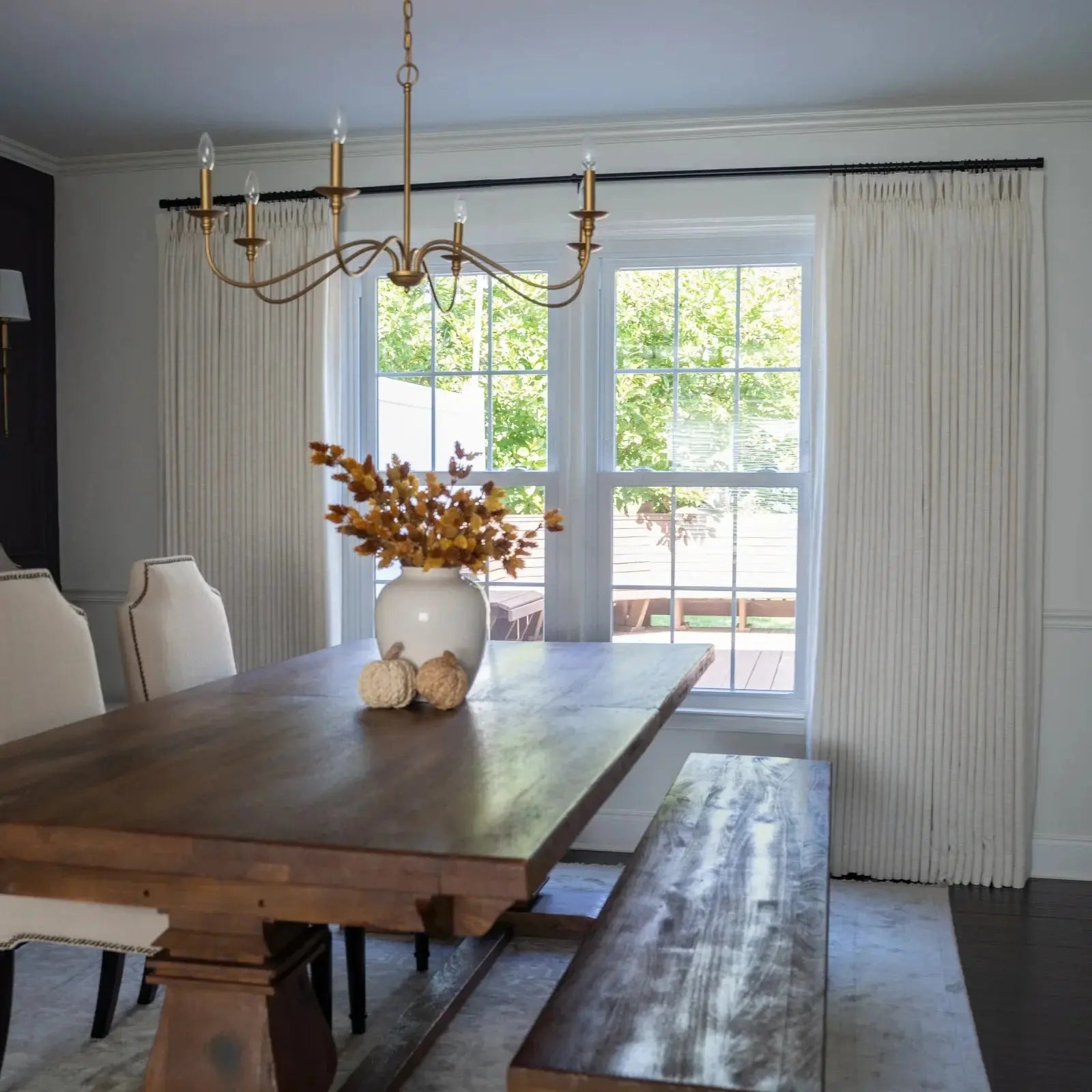 Liz Linen Pinch Pleat Drapery Curtains - Unlined Ivory White Window Treatments for Living Room & Bedroom Decor