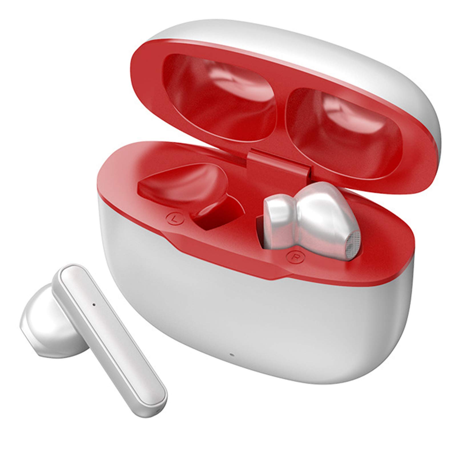 Dilwe L33 Wireless Bluetooth Earbuds with Charging Case, IPX7 Waterproof, Touch Control, Noise Cancelling in-Ear Headphones - White | Perfect for Gym, Running, Travel & Workouts