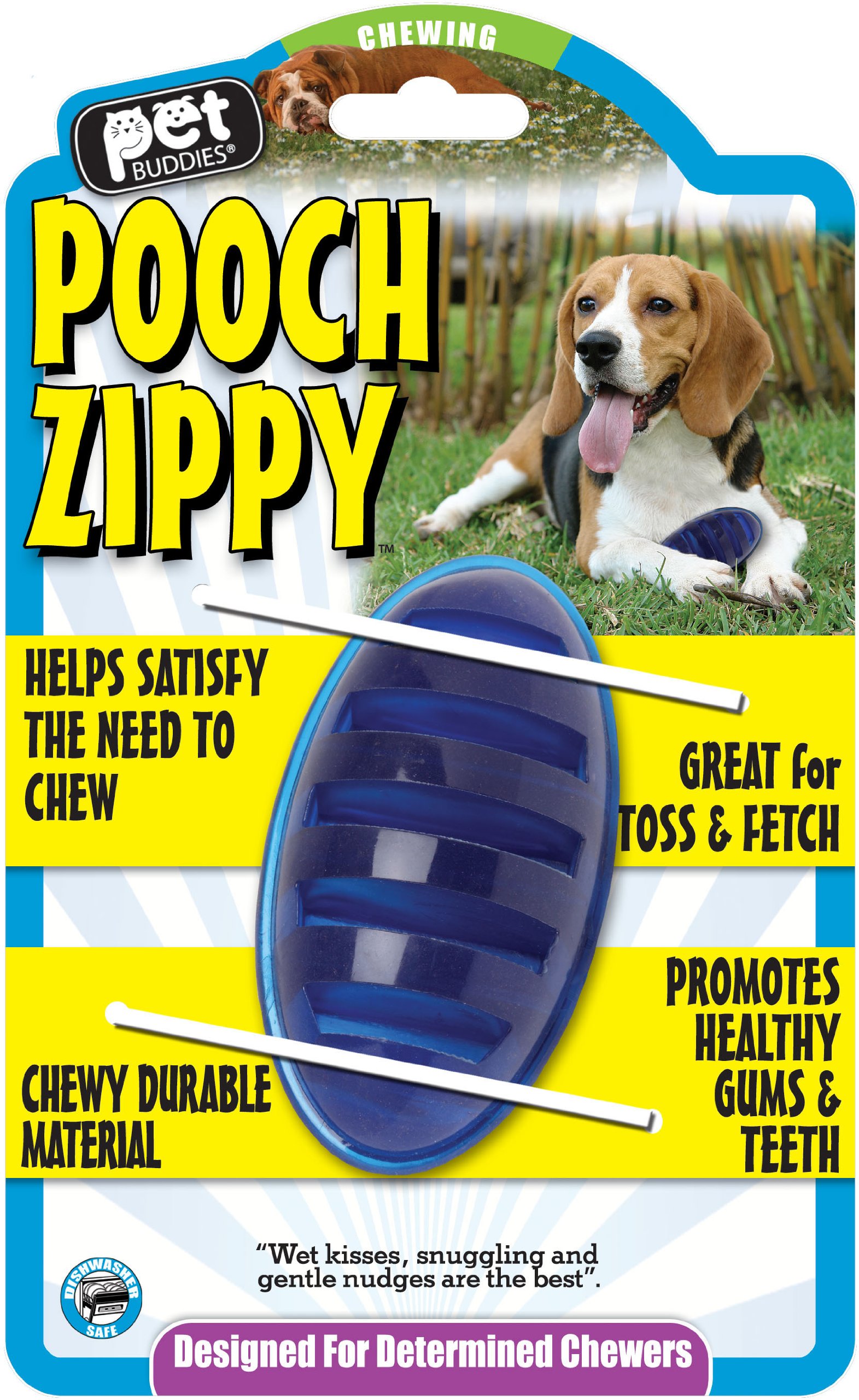 Durable Pet Buddies PB1140 Pooch Zippy Dog Toy - Interactive Chew Toy for Small & Medium Dogs - Perfect for Indoor Play & Outdoor Fetch Games