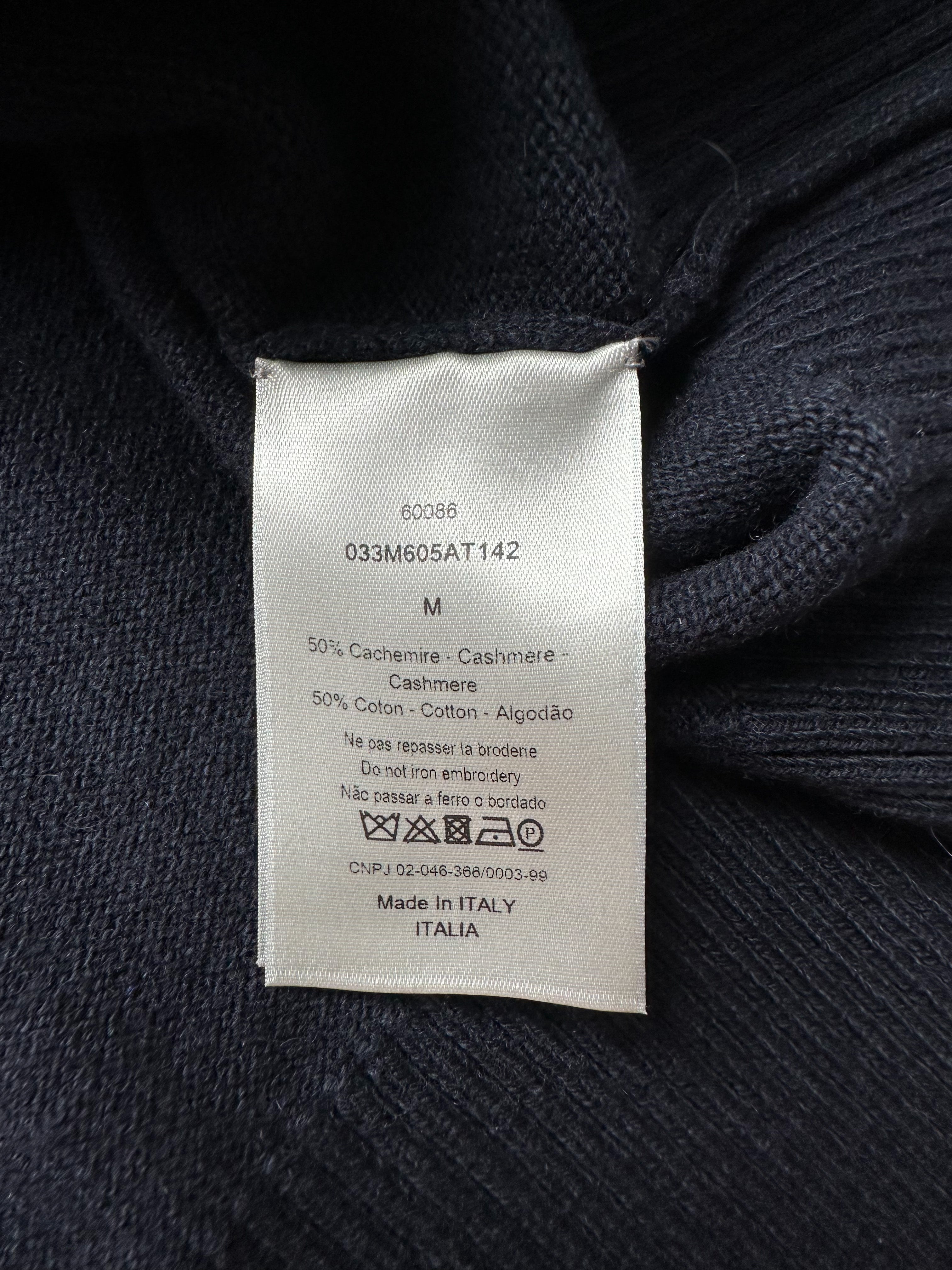 Dior Air Jordan Navy Wings Logo Cashmere Blend Sweater - Men's Luxury Knitwear for Casual & Streetwear Fashion | Perfect for Winter Outfits & Urban Style