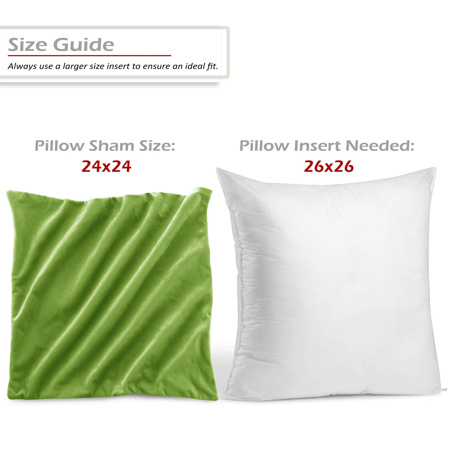 Luxury Velvet Throw Pillow Covers 24x24 Inches - Soft Solid Decorative Couch Pillow Cases for Sofa, Bed, Car - Set of 4 in Garden Green - Perfect for Home Decor, Living Room Accents & Cozy Comfort