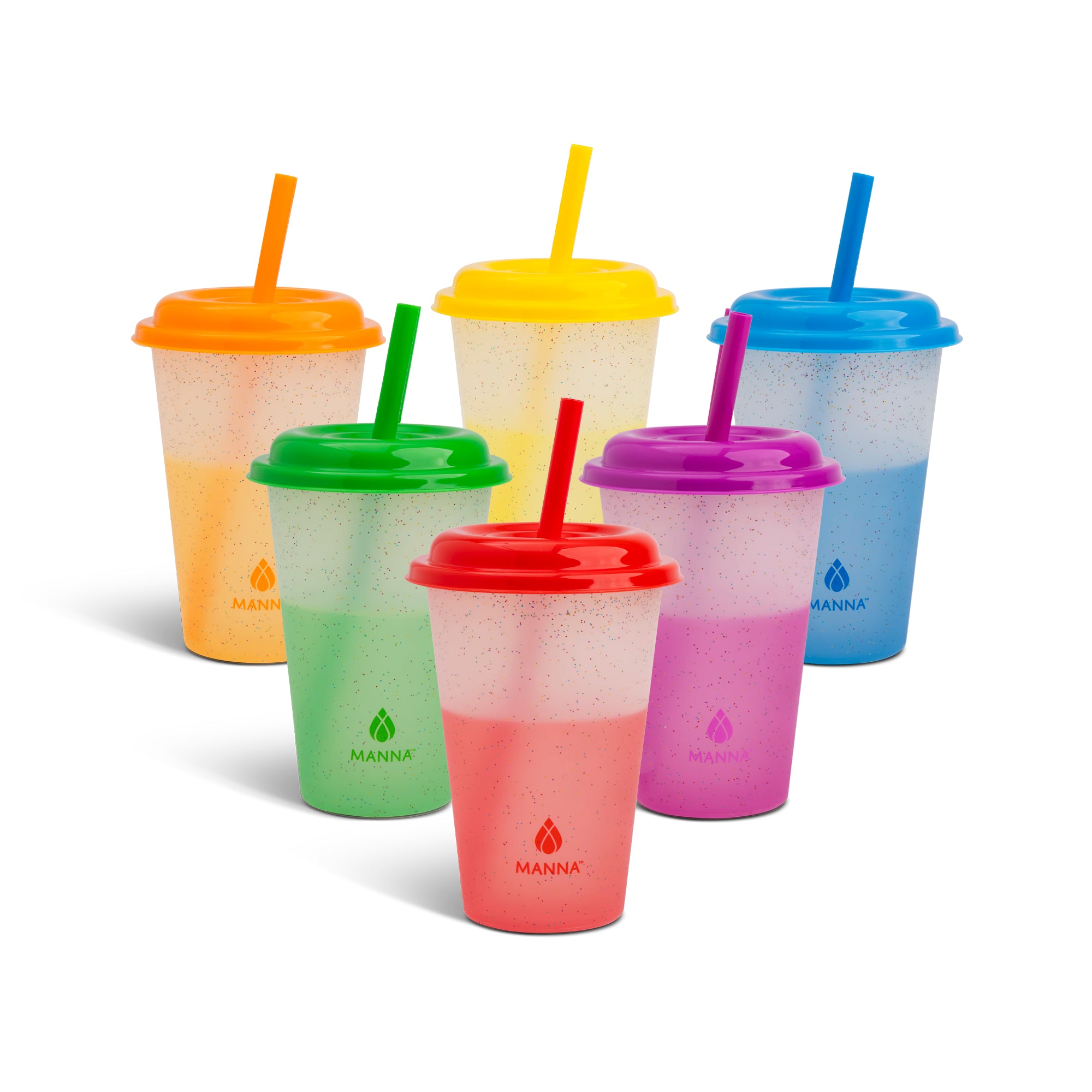 6-Piece Kids Glitter Color Changing Cup Set - Fun & Safe for Parties, Birthdays, and Everyday Use - BPA-Free Plastic Tumblers for Boys & Girls