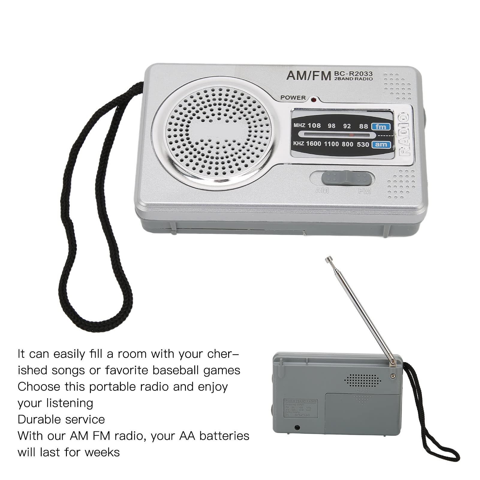 ASHATA AM FM Portable Pocket Radio - Compact Transistor Radio with Headphone Jack & Built-in Speaker DSP Chip | Battery Operated (AA) | Perfect for Seniors, Emergency Kits, Outdoor Activities & Daily Use