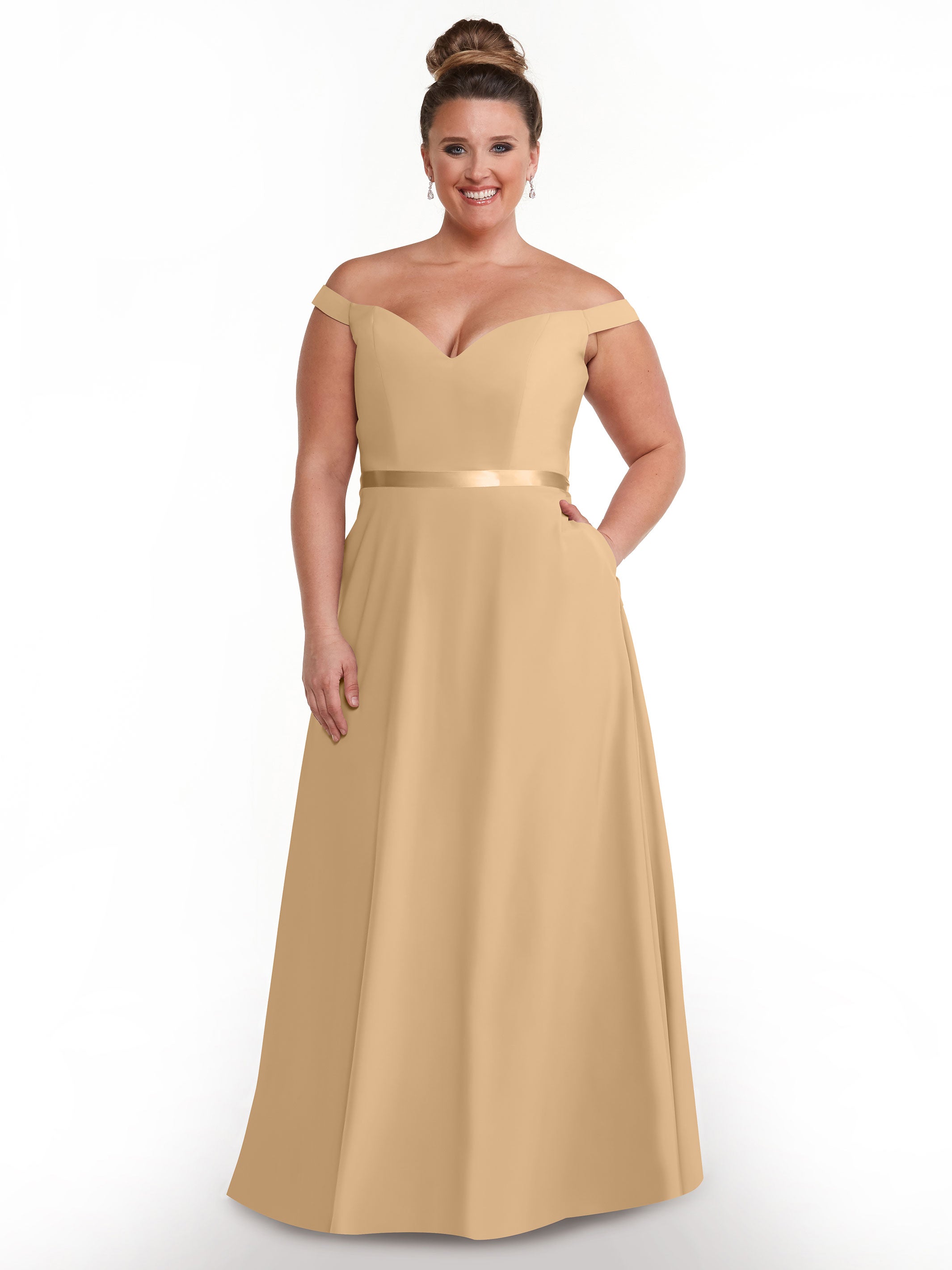 Elegant Off-the-Shoulder A-Line Chiffon Bridesmaid Dress with Sash - Size 80100 - Perfect for Weddings, Formal Events & Special Occasions