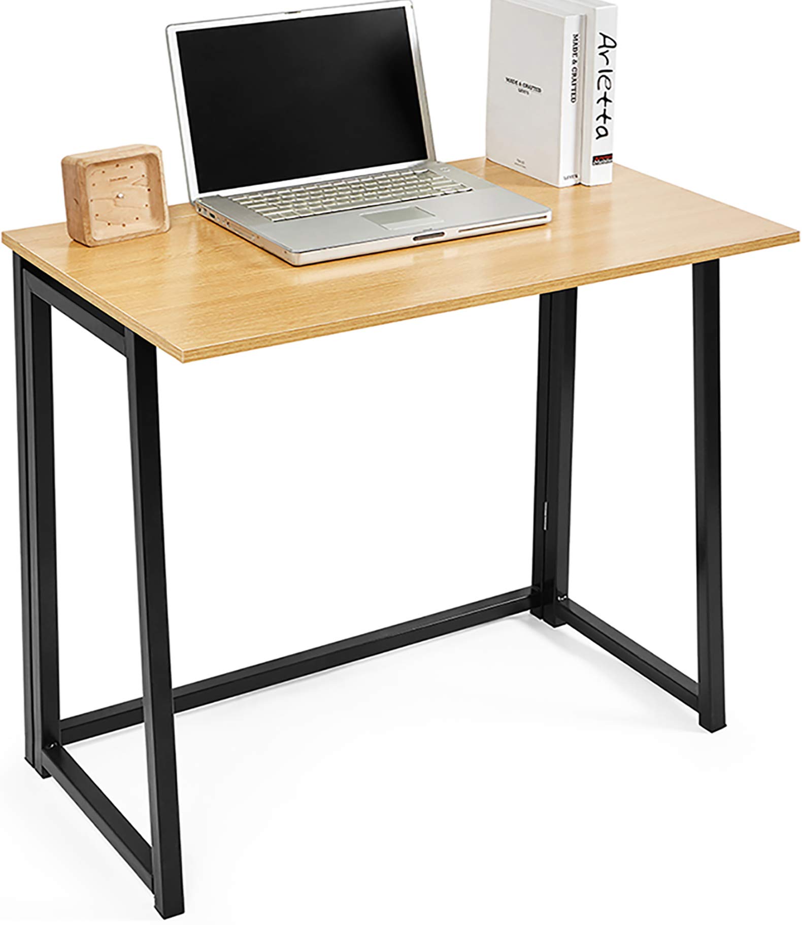 Foldable Computer Desk - No Assembly Required Small Folding Desk for Home Office, Dorm Room & Small Spaces | Portable Workstation for Laptops, Writing & Studying