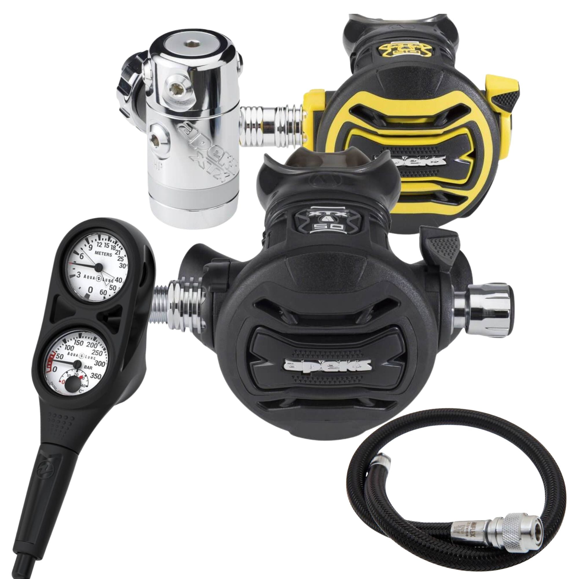 Apeks XTX50 Scuba Diving Regulator Set - First & Second Stage with Octopus - Perfect for Deep Sea Diving, Cave Exploration & Technical Diving Adventures