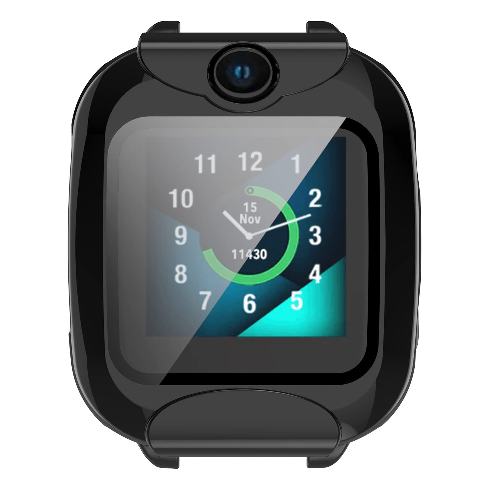 MOTONG PC Full Coverage Protective Case & Tempered Glass Screen Protector for Xplora XGO 2 Smartwatch - Durable Scratch-Resistant Cover (Black) - Perfect for Kids Outdoor Activities, Sports & Daily Wear
