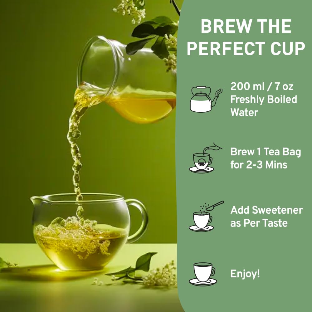 Organic Green Tea Bags - 100 Count USDA Certified Eco-Friendly Tea Bags | Resealable Freshness Pack | Delicate Flavor | Direct From India | Perfect for Morning Boost, Afternoon Relaxation & Healthy Lifestyle
