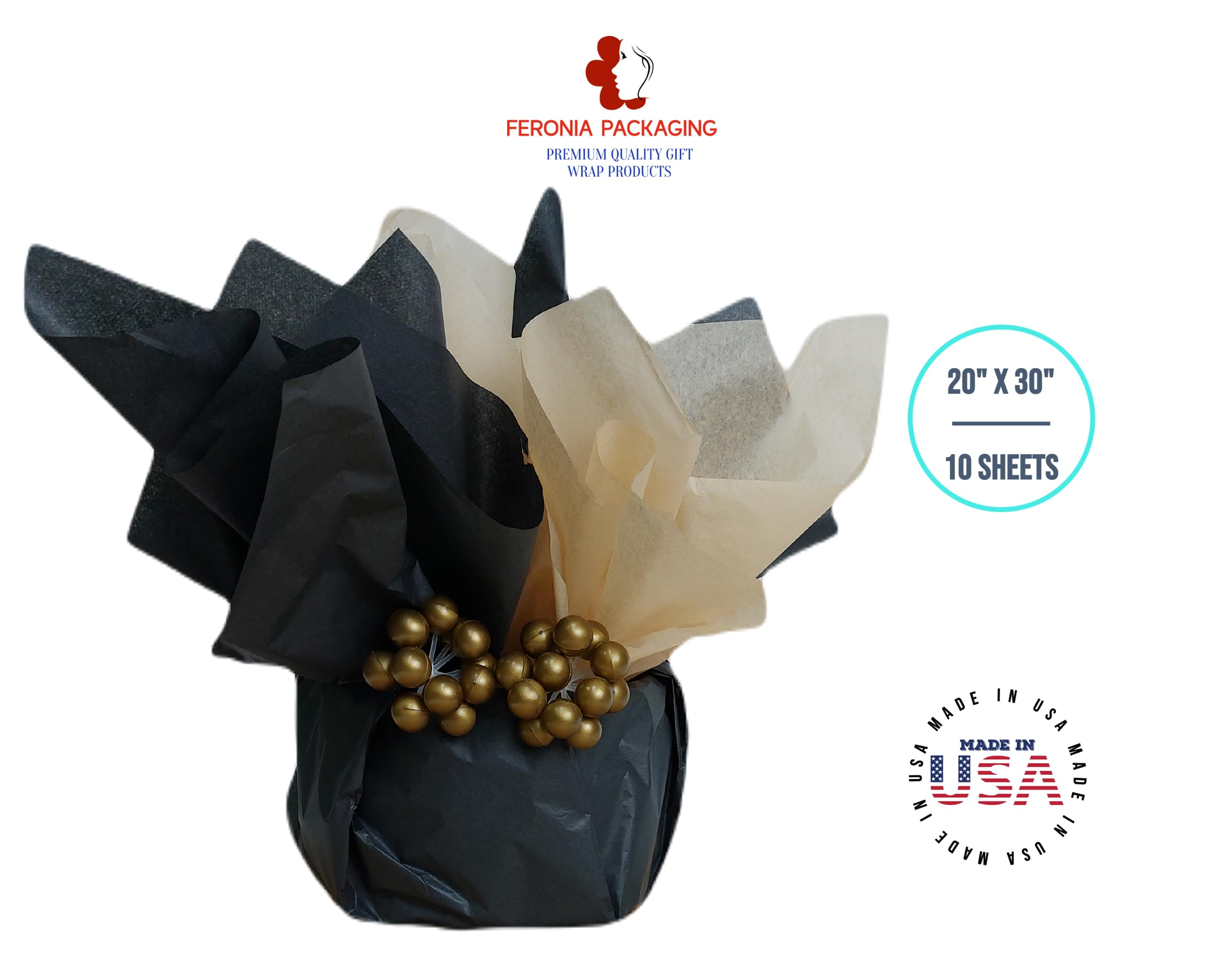 Premium Acid Kraft Gift Wrap Tissue Paper - 10 Sheets (20