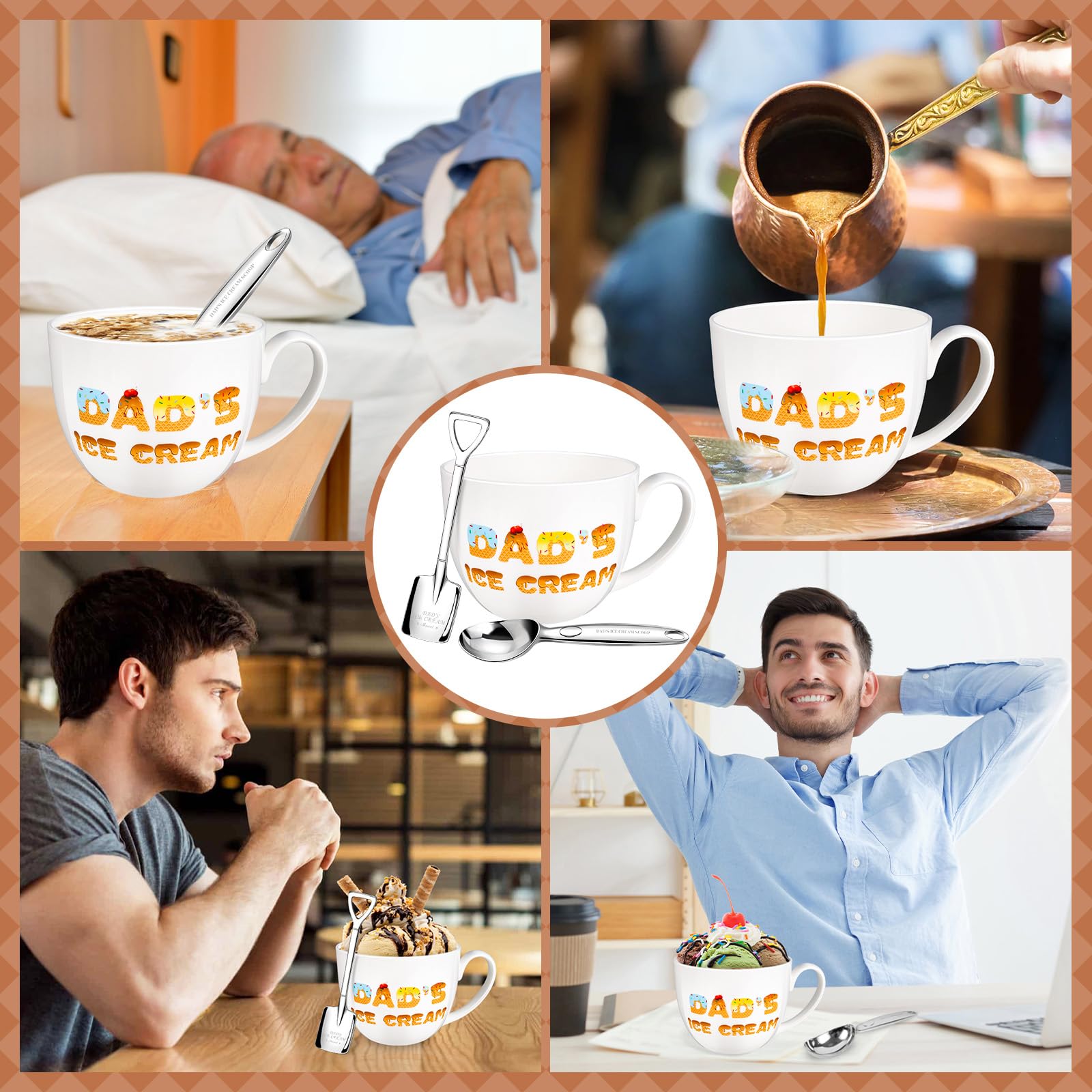 Personalized Dad Gifts - Custom 24oz Ice Cream Bowl for Father's Day, Birthday & Anniversary - Unique Present for Dad, Stepdad & Father-in-Law from Daughter, Son or Wife - Perfect for Sundaes, Snacks & Family Dessert Time