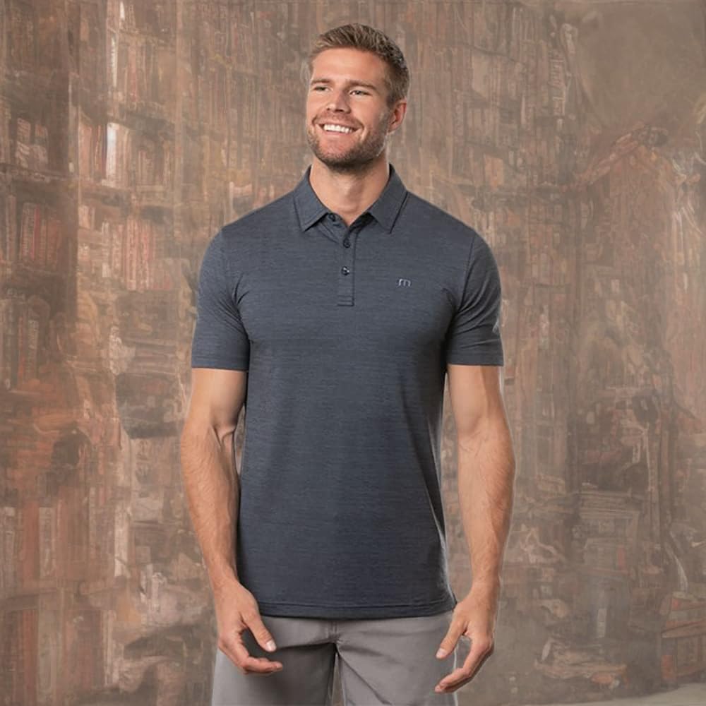 TravisMathew Men's The Heater Golf Polo Shirt - Moisture-Wicking Performance Shirt for Men | Perfect for Golf, Casual Wear & Outdoor Activities