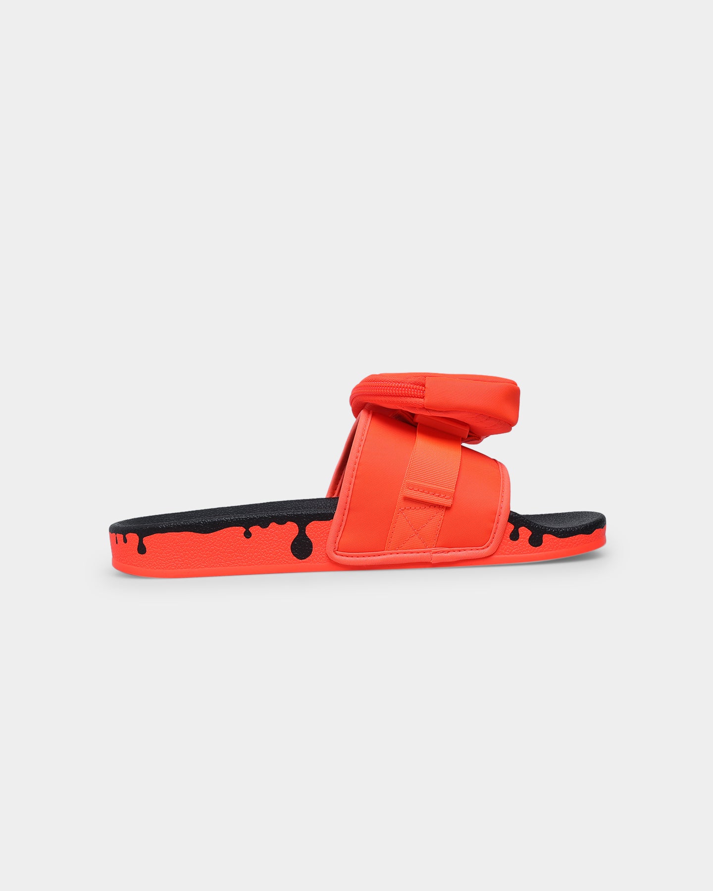 Adidas Pouchylette Slides for Men - Solar Red/Core Black Comfortable Summer Sandals | Perfect for Beach, Pool & Casual Wear