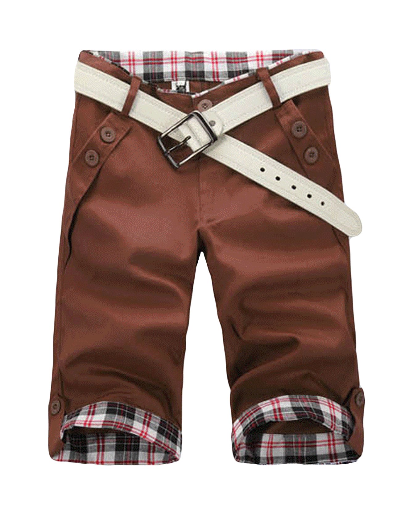 Men's Plaid Printed Cargo Shorts - Casual Bermuda Shorts for Outdoor Activities, Hiking & Summer Wear
