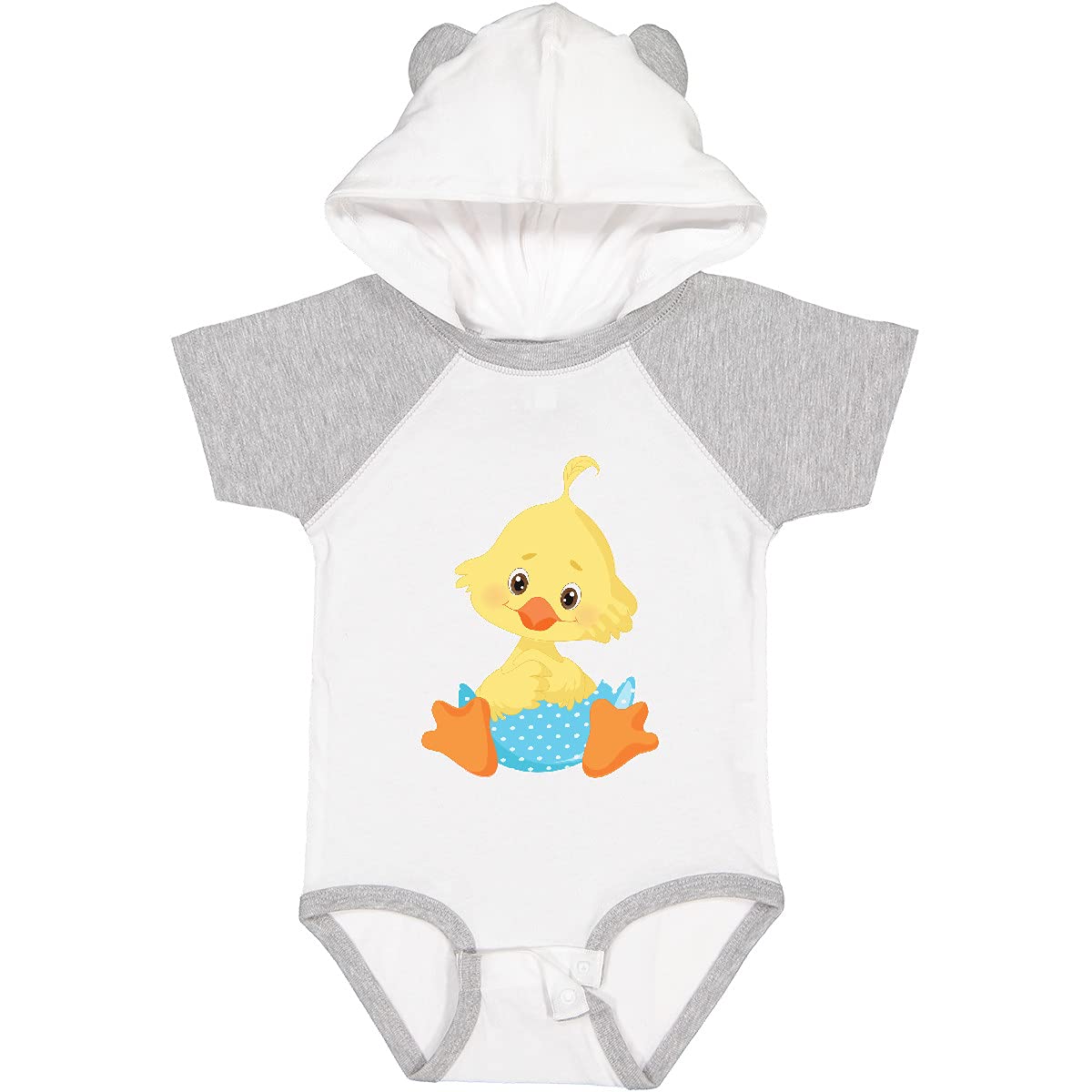 Inktastic Cute Easter Chick in Blue Easter Egg Baby Bodysuit - Soft Cotton Infant Onesie for Easter Photos, Baby Shower & Holiday Outfits