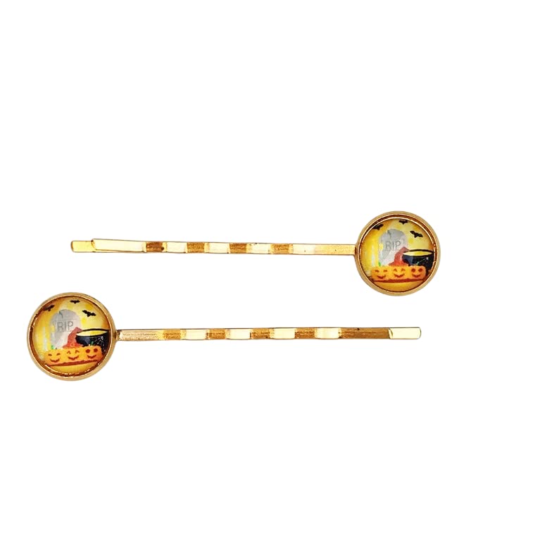 Halloween Pumpkin & Bat Hair Clips for Women - Spooky Hair Barrettes & Decorative Bobby Pins - Perfect for Halloween Costumes, Parties & Cosplay