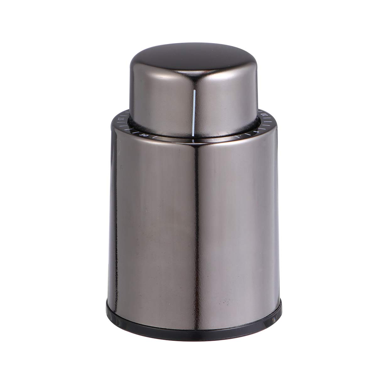 Premium Vacuum Wine Stopper - Reusable Press-Type Wine Plug with Time Scale for Freshness Preservation | Ideal for Home Bars, Restaurants & Wine Enthusiasts (Silver Grey) | Perfect for Red/White Wine Storage & Entertaining