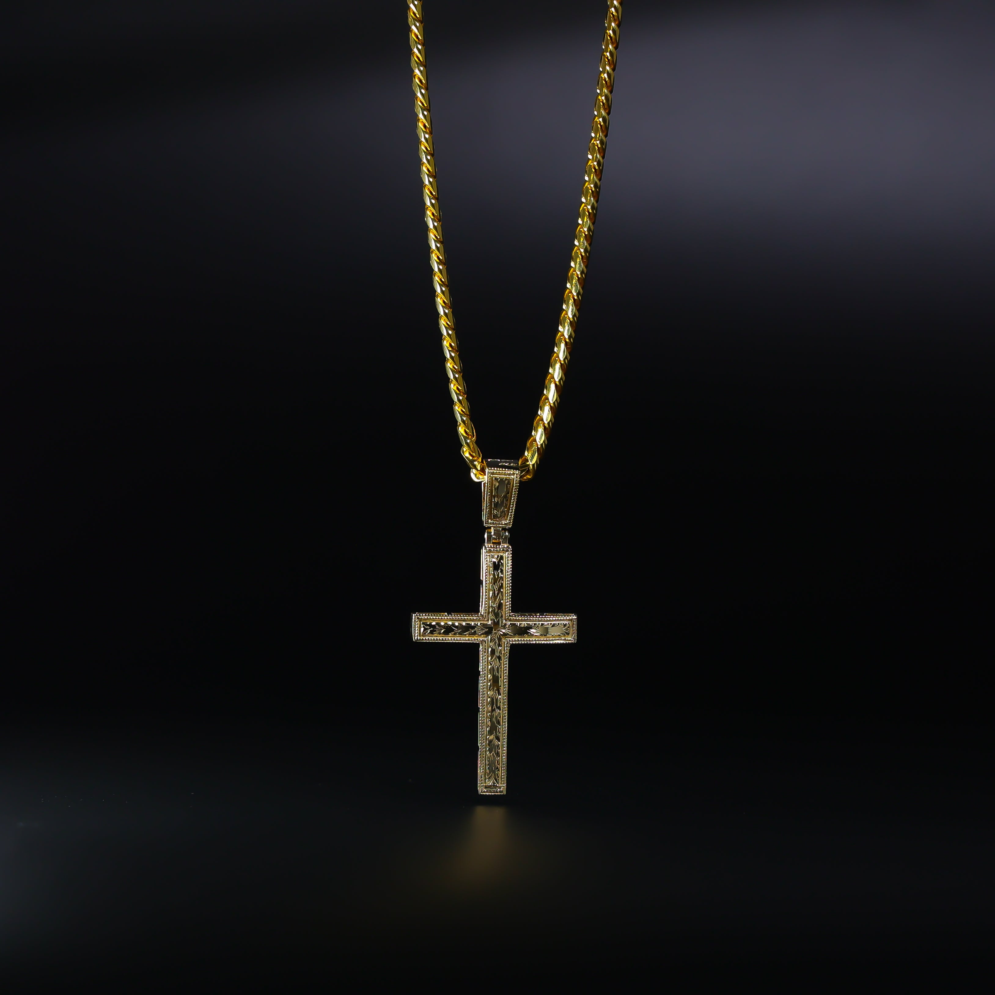 2205 Gold Large Cross Pendant Necklace for Women - Religious Jewelry Gift for Baptism, First Communion & Everyday Wear