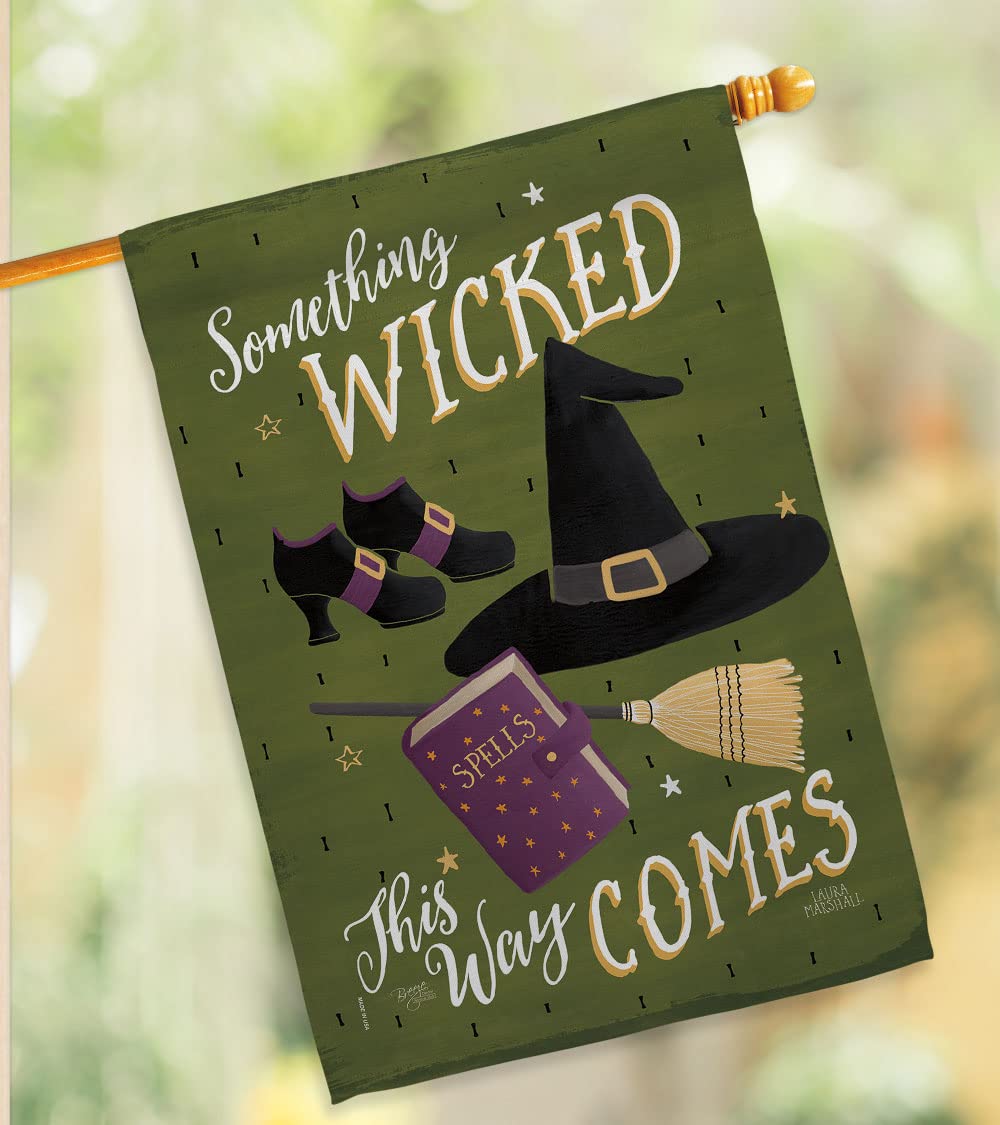 Halloween Decorative Vertical Flag Set - Large & Small House & Garden Flags with Hardware | Spooky Fall Outdoor Decor for Halloween Party & Yard Decorations